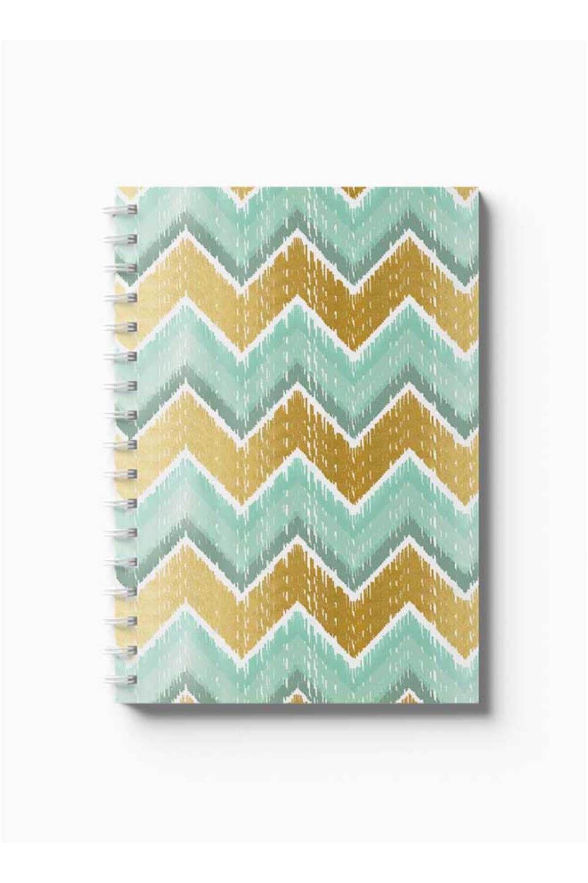 LOWHA-Spiral Notebook with Front and Back Hard Covers Featuring Zig Zag Design 5