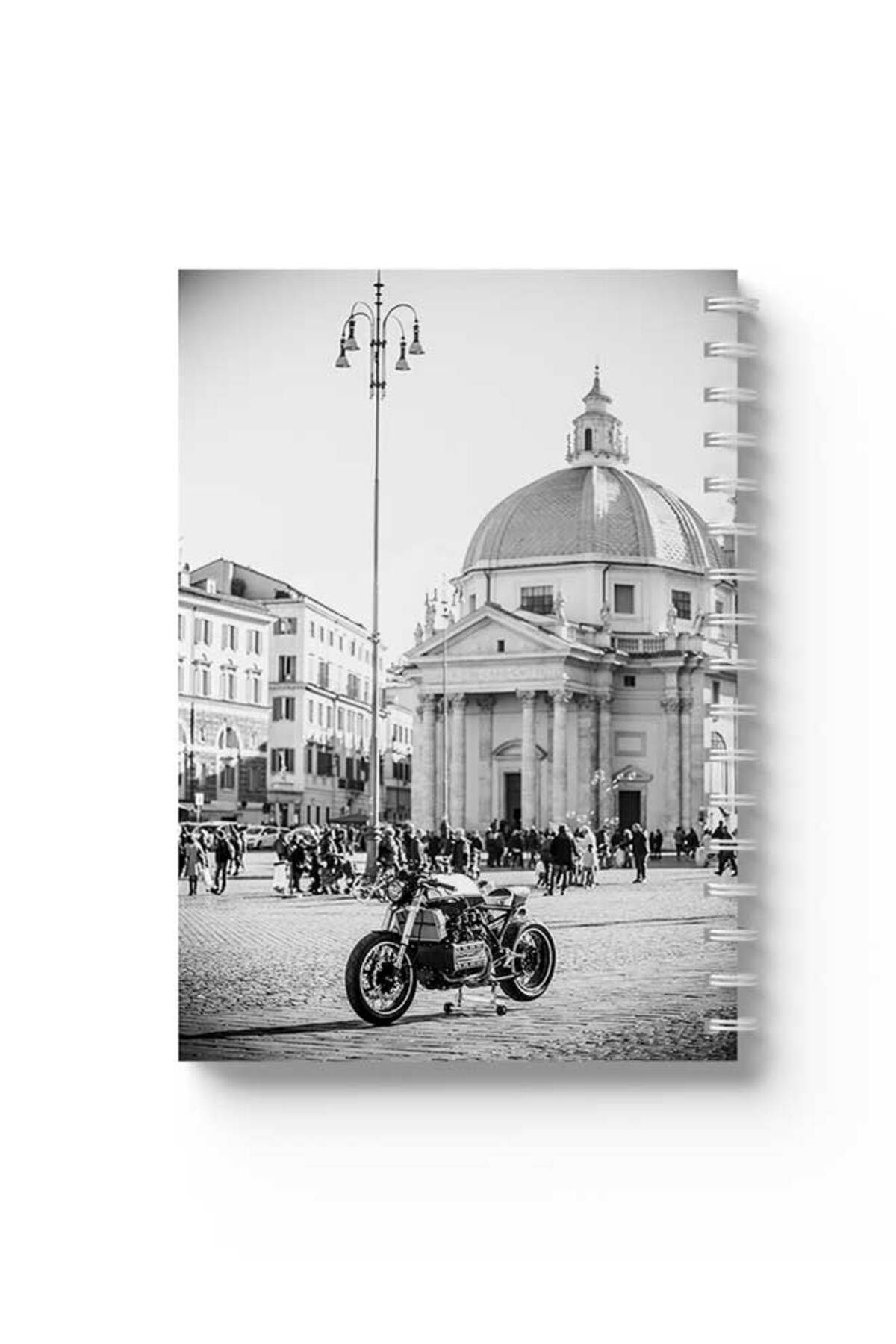 LOWHA-Spiral Notebook with Front and Back Hard Covers Featuring Part of the City Design 1