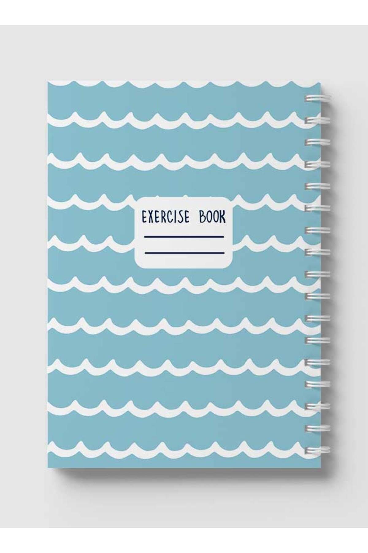 LOWHA-Spiral Notebook with Front and Back Hard Covers Featuring Abstract Waves Design 5