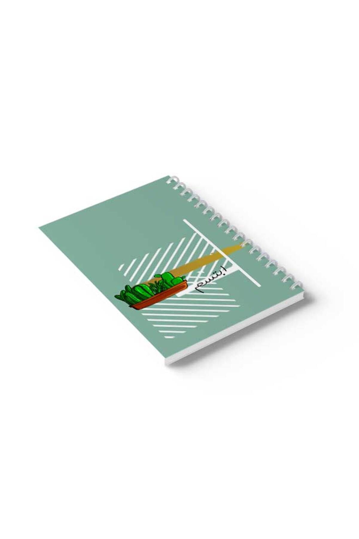 LOWHA-Spiral Notebook with Front and Back Hard Covers Featuring Arabic Smile with Cactus Design 6