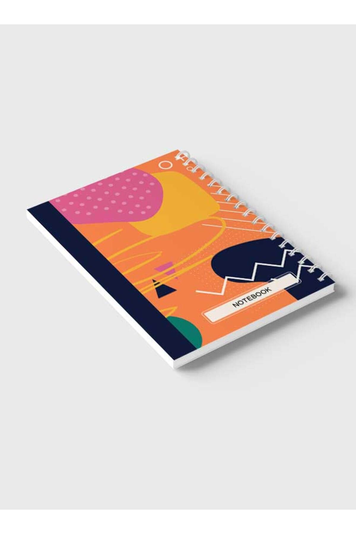 LOWHA-Spiral Notebook with Front and Back Hard Covers Featuring Abstract Geometric Design 6