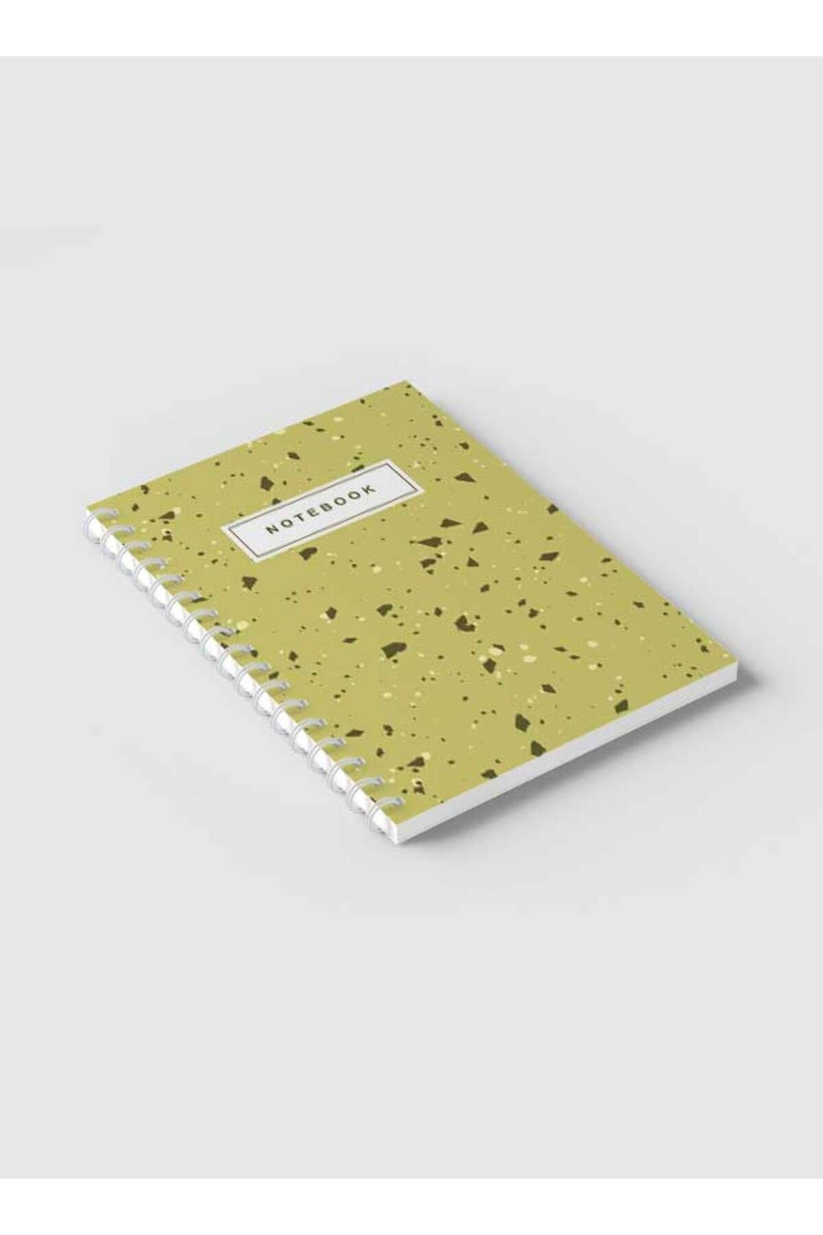 LOWHA-Spiral Notebook with Front and Back Hard Covers Featuring Terrazzo Abstract Design 2