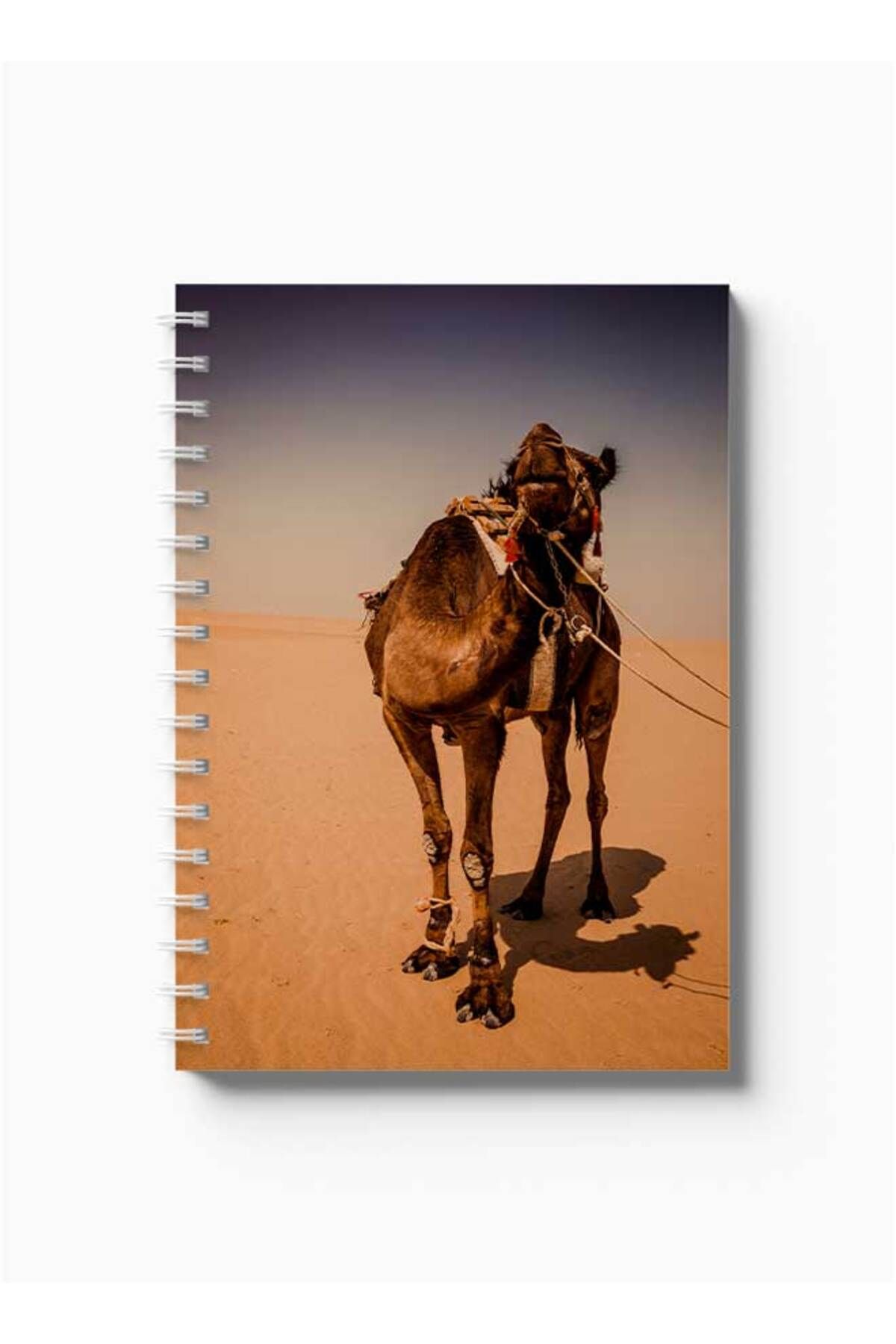 LOWHA-Spiral Notebook with Front and Back Hard Covers Featuring Camel Design 5