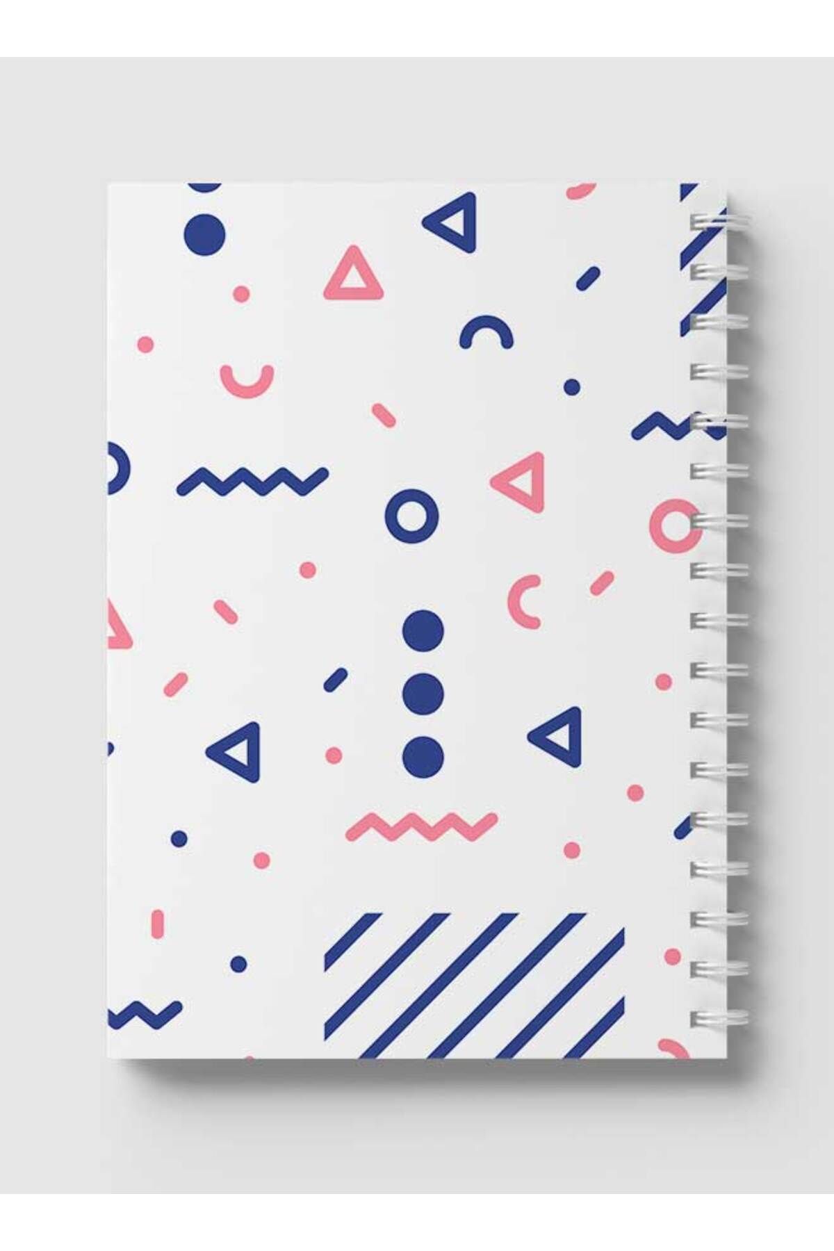 LOWHA-Spiral Notebook with Front and Back Hard Covers Featuring Modern Mix Shapes Design 5