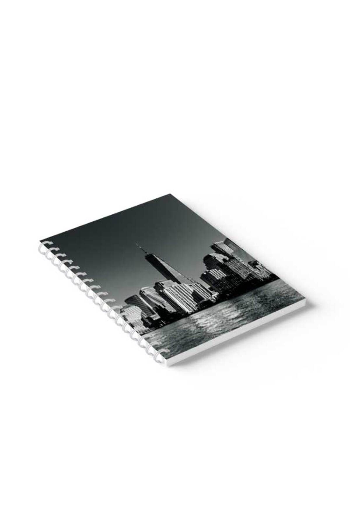 LOWHA-Spiral Notebook with Front and Back Hard Covers Featuring City View Design 2