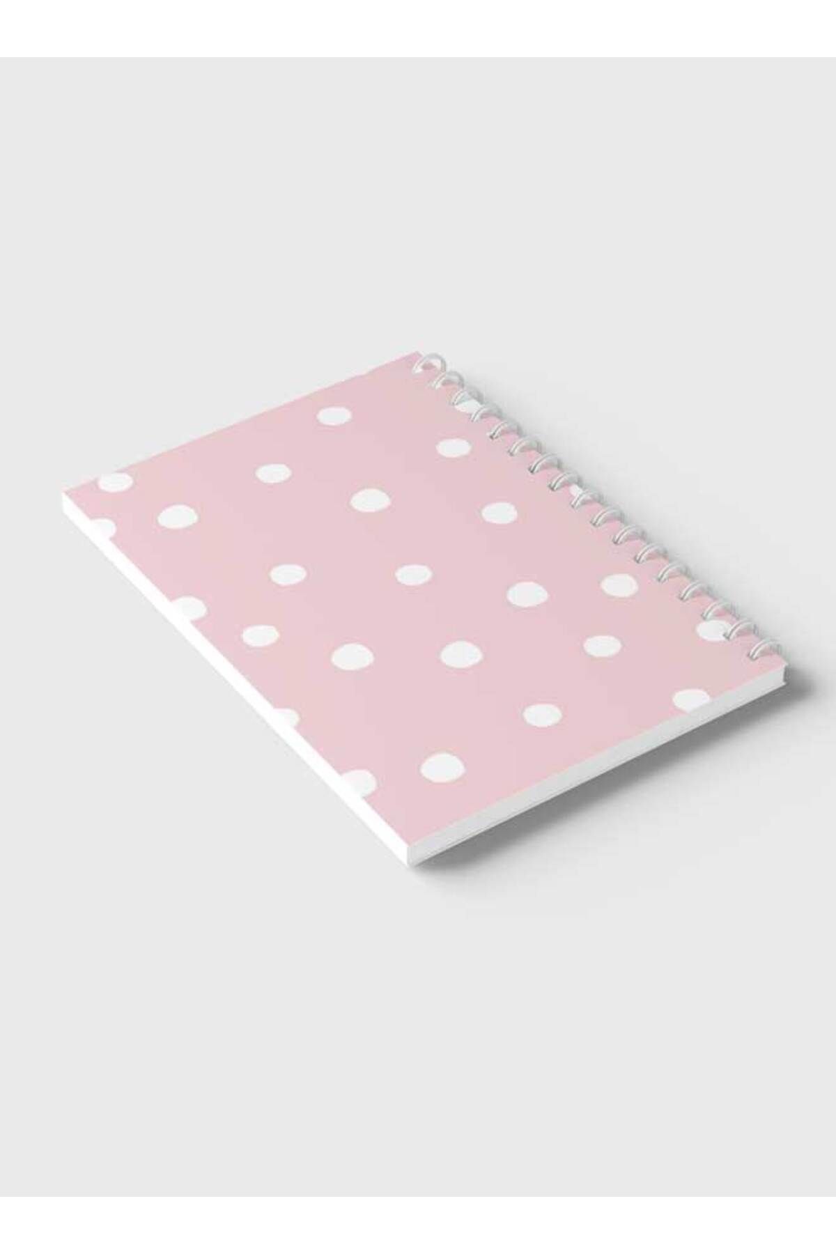 LOWHA-Spiral Notebook with Front and Back Hard Covers Featuring White Dots Design 6