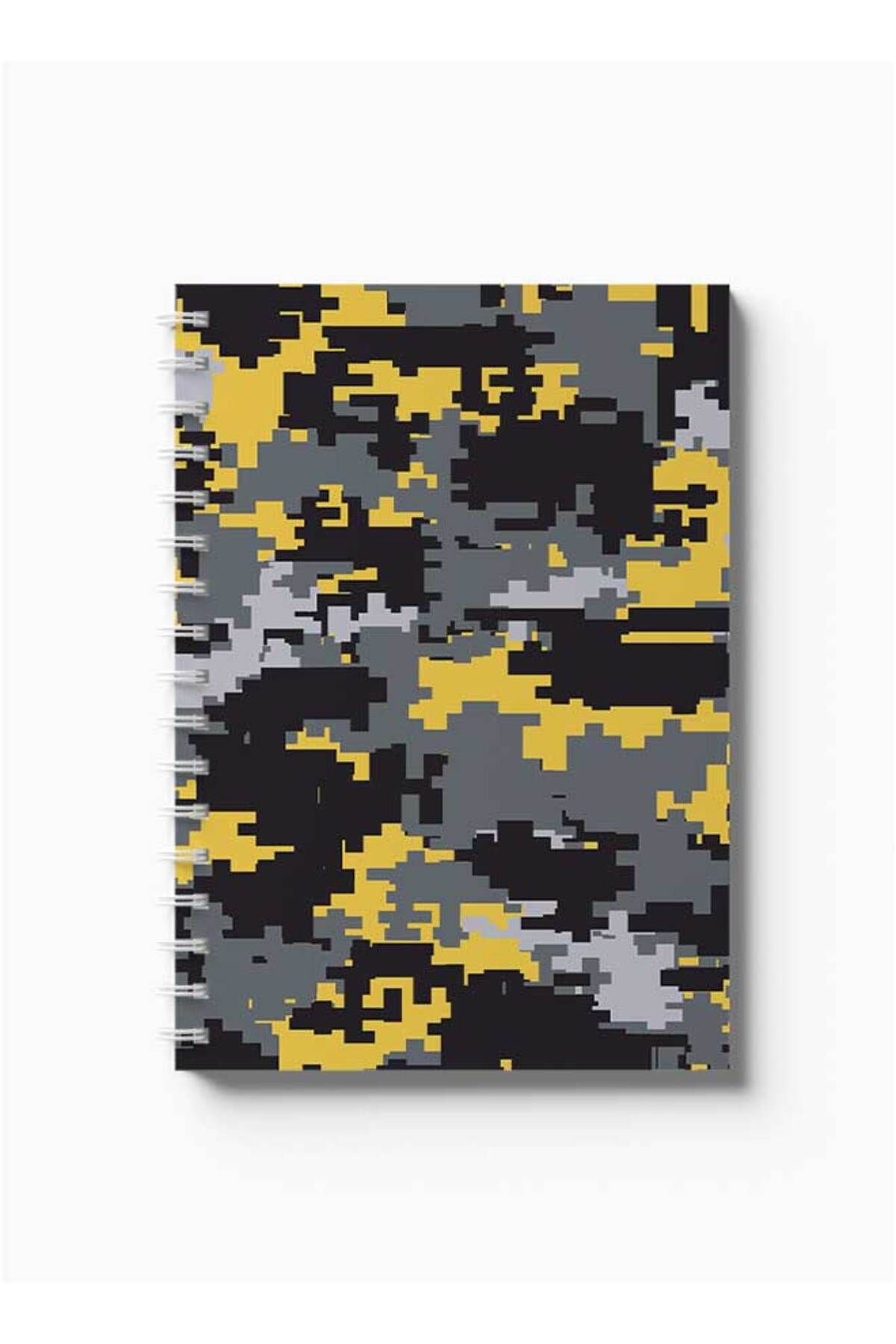 LOWHA-Spiral Notebook with Front and Back Hard Covers Featuring Pixels Design 5