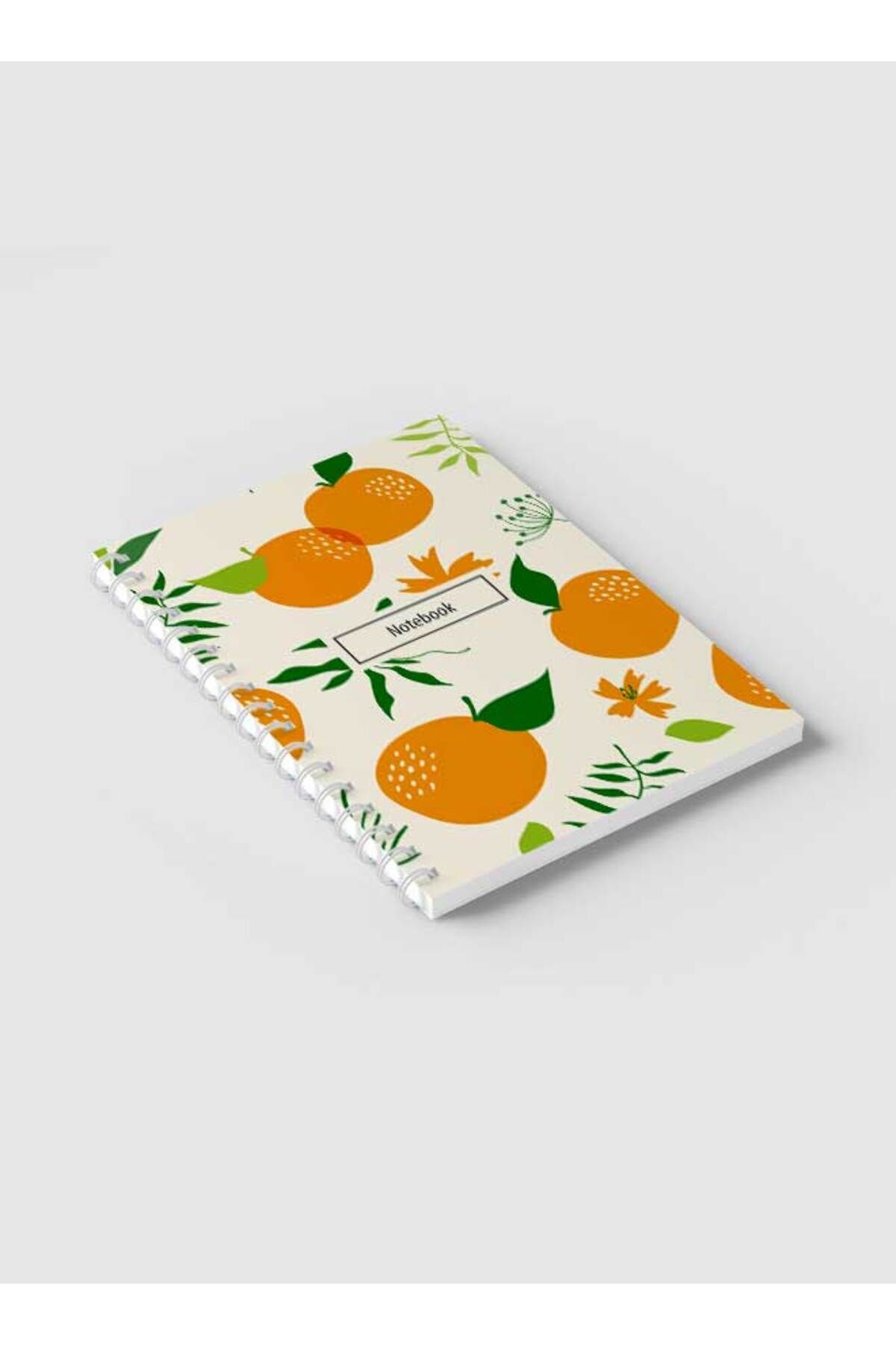 LOWHA-Spiral Notebook with Front and Back Hard Covers Featuring Orange Vector Design 2