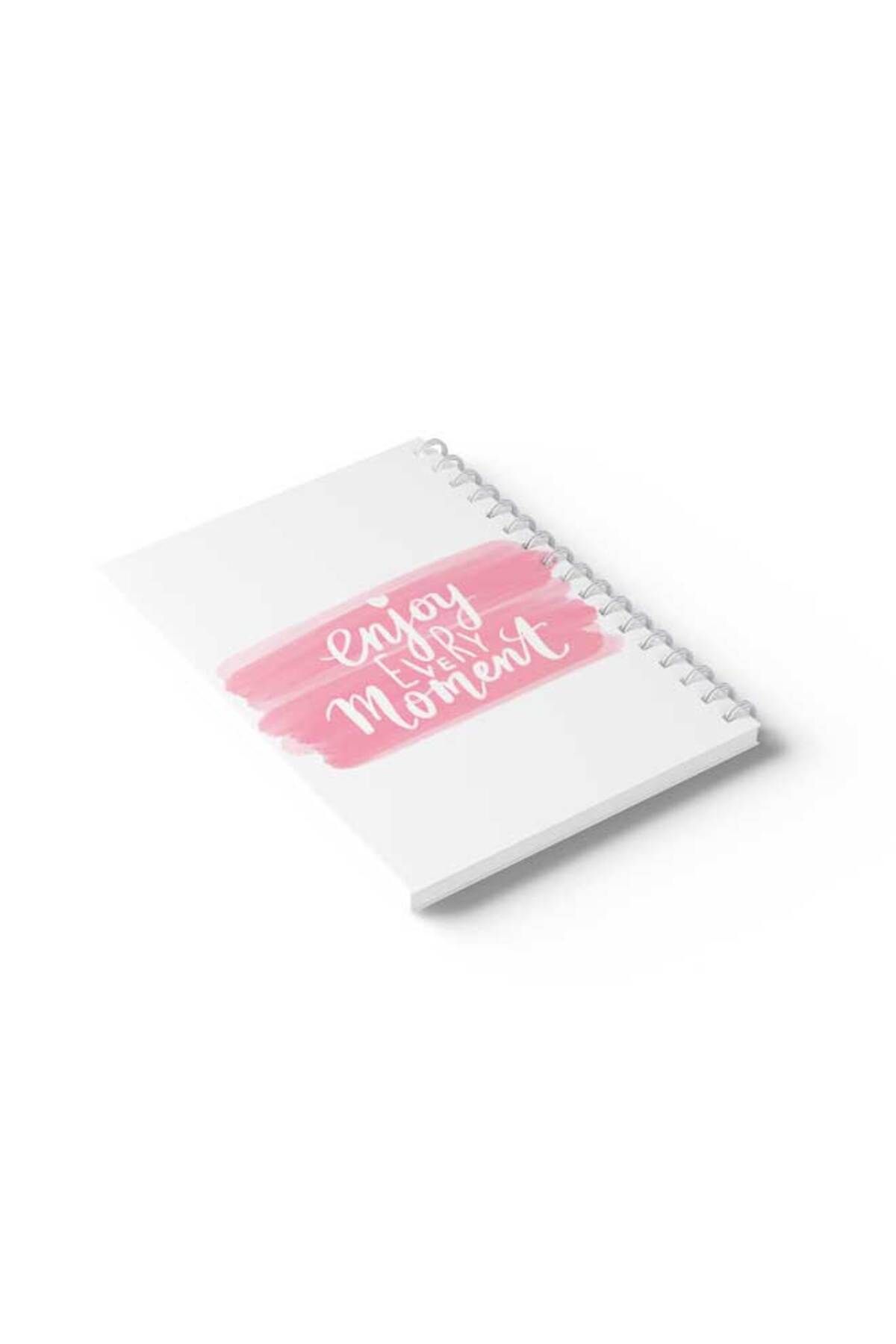 LOWHA-Spiral Notebook with Front and Back Hard Covers Featuring Enjoy Every Moment Design 6