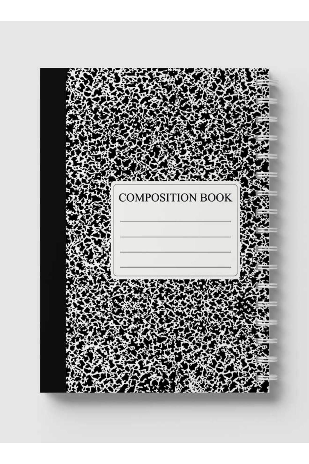 LOWHA-Spiral Notebook with Front and Back Hard Covers Featuring Composition Book Design 5