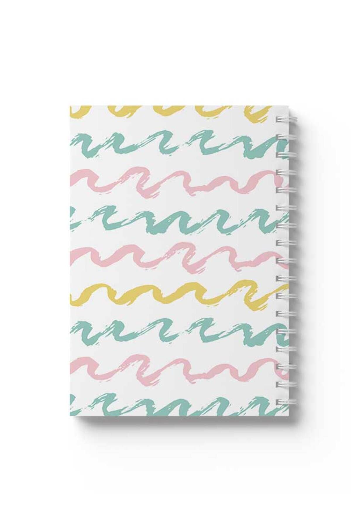 LOWHA-Spiral Notebook with Front and Back Hard Covers Featuring Twisted Lines Design 1