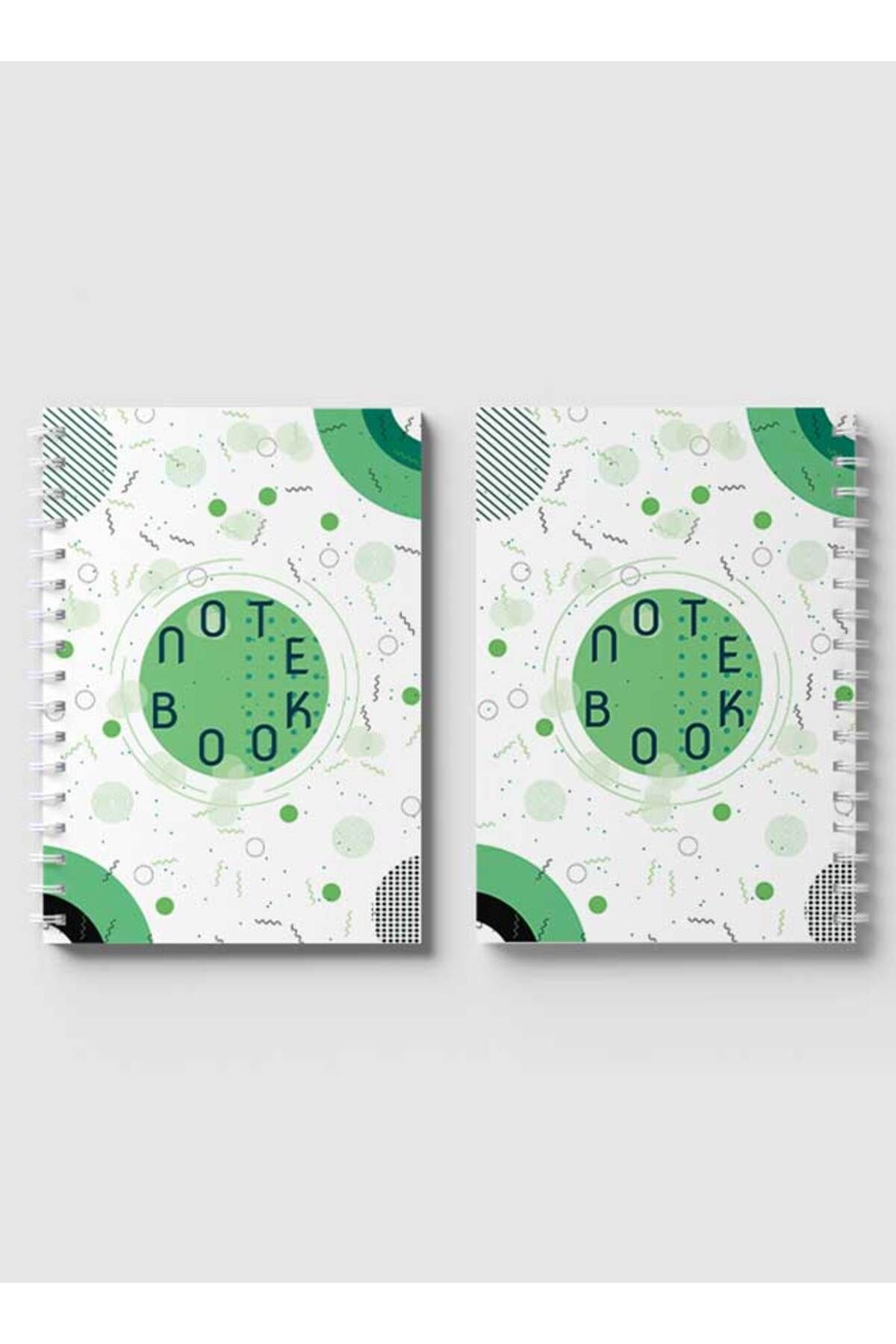 LOWHA-Spiral Notebook with Front and Back Hard Covers Featuring Retro Geometric Design 4