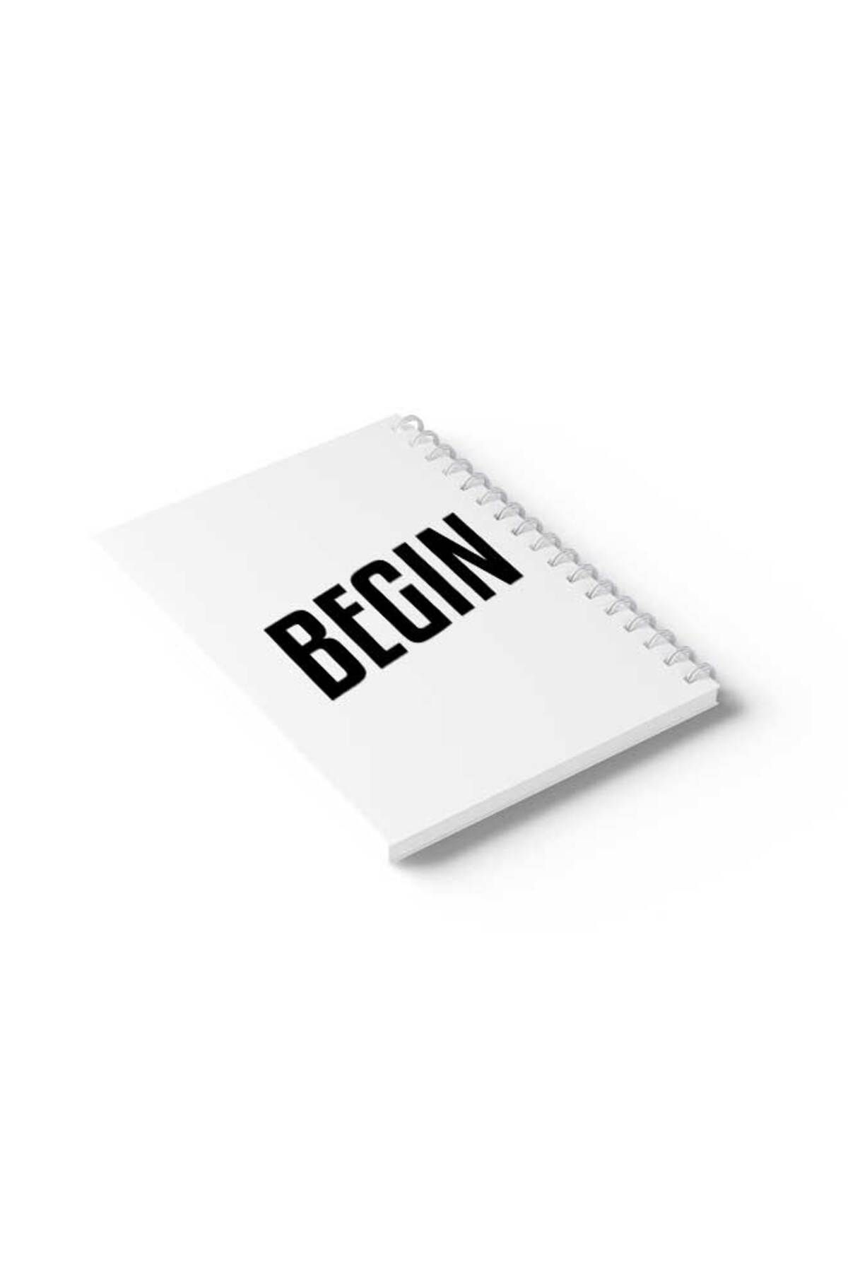 LOWHA-Spiral Notebook with Front and Back Hard Covers Featuring Begin Design 6