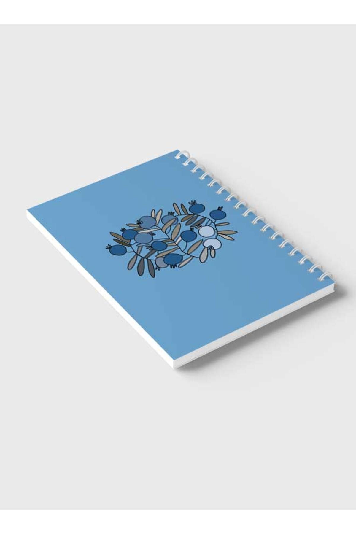 LOWHA-Spiral Notebook with Front and Back Hard Covers Featuring Pomegranates Branches Drawing Design 6