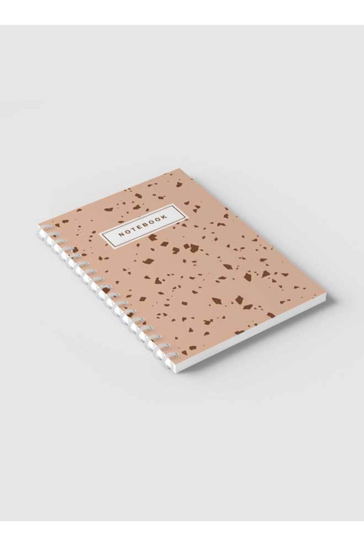 LOWHA-Spiral Notebook with Front and Back Hard Covers Featuring Terrazzo Style Design 2