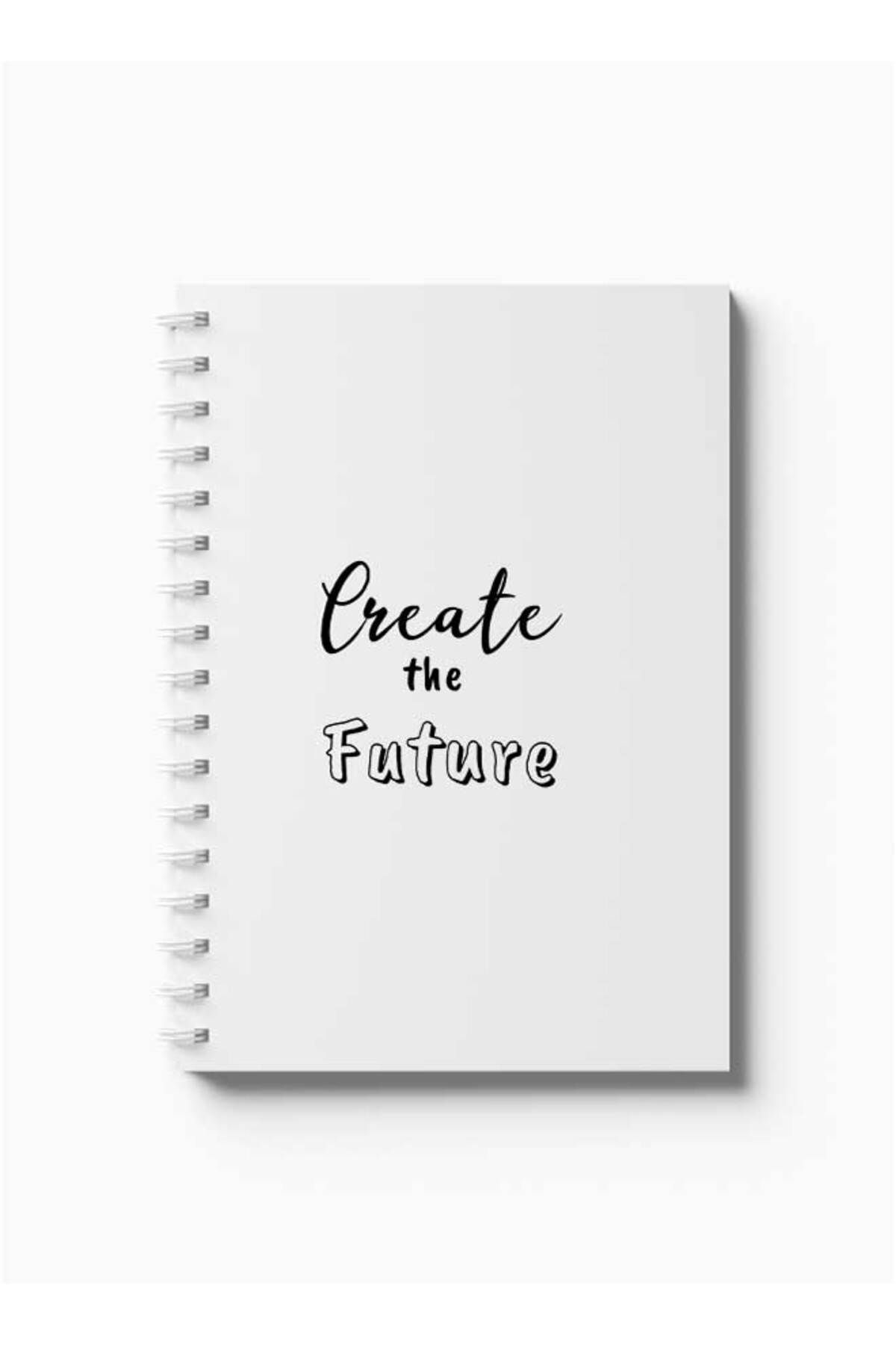 LOWHA-Spiral Notebook with Front and Back Hard Covers Featuring Create the Future Design 5