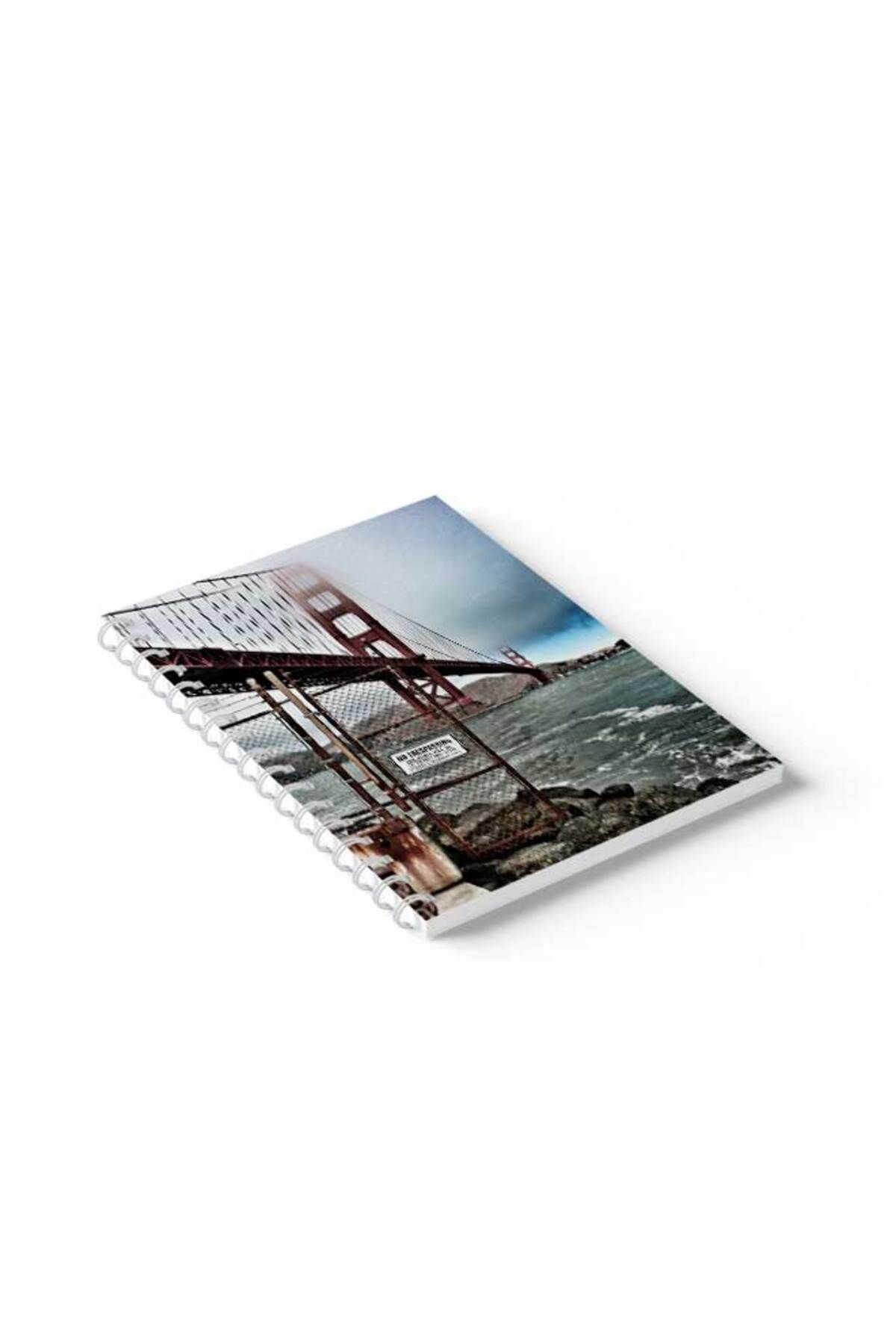 LOWHA-Spiral Notebook with Front and Back Hard Covers Featuring Golden Gate Bridge Design 2