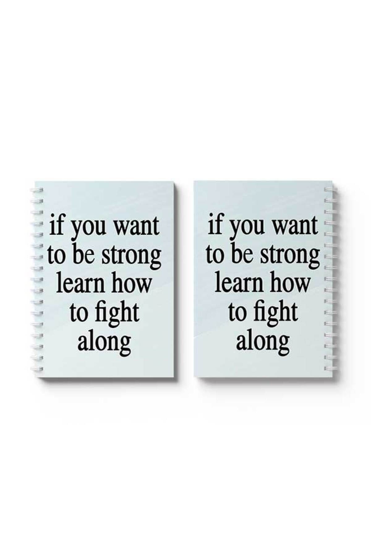 LOWHA-Spiral Notebook with Front and Back Hard Covers Featuring If You Want to Be Strong Design 4