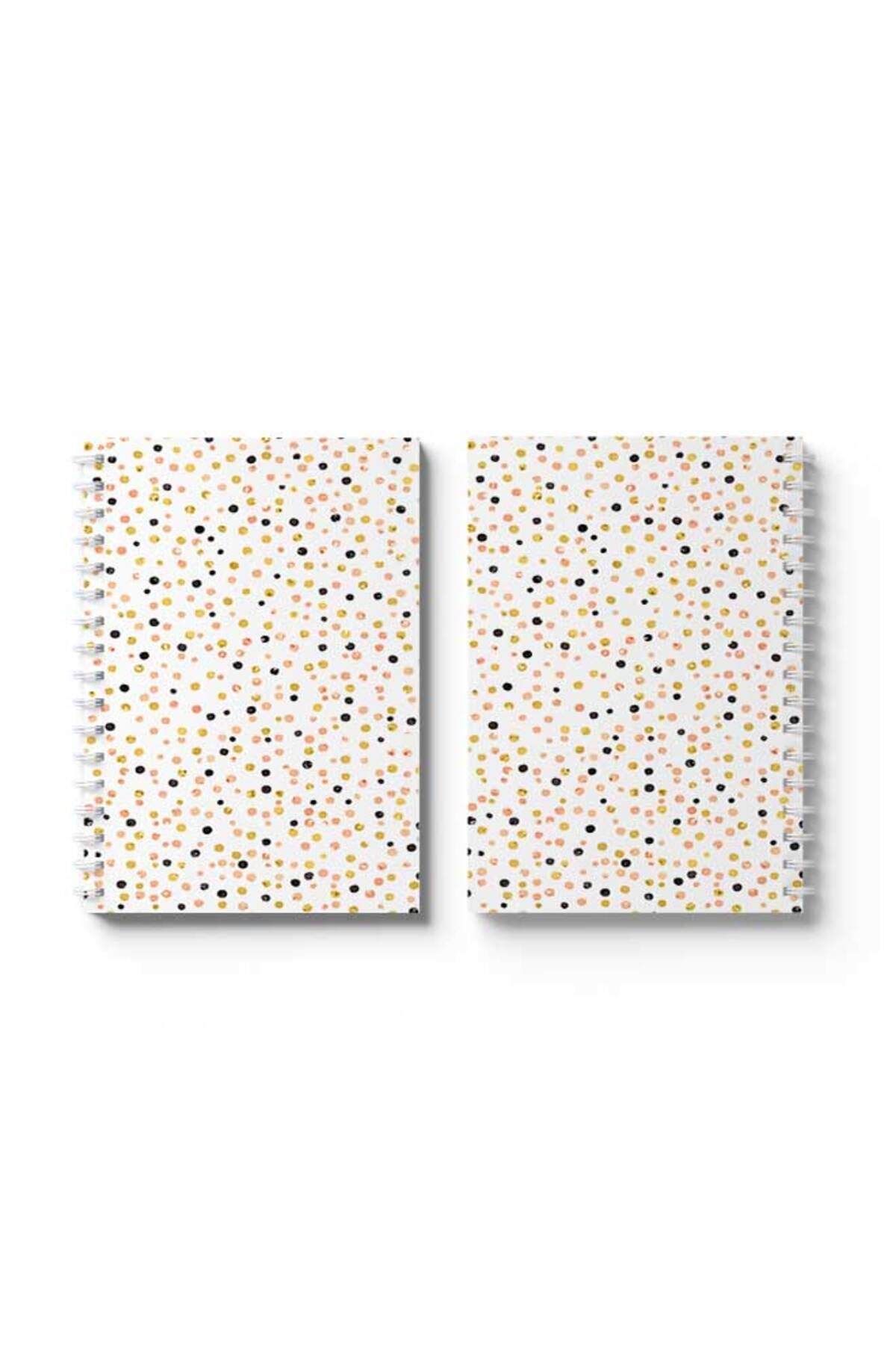 LOWHA-Spiral Notebook with Front and Back Hard Covers Featuring Colourful Dots Design 4
