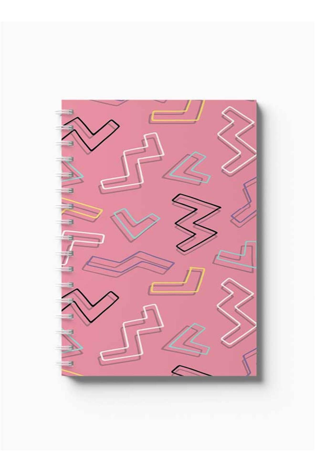 LOWHA-Spiral Notebook with Front and Back Hard Covers Featuring Zig Zag Design 5