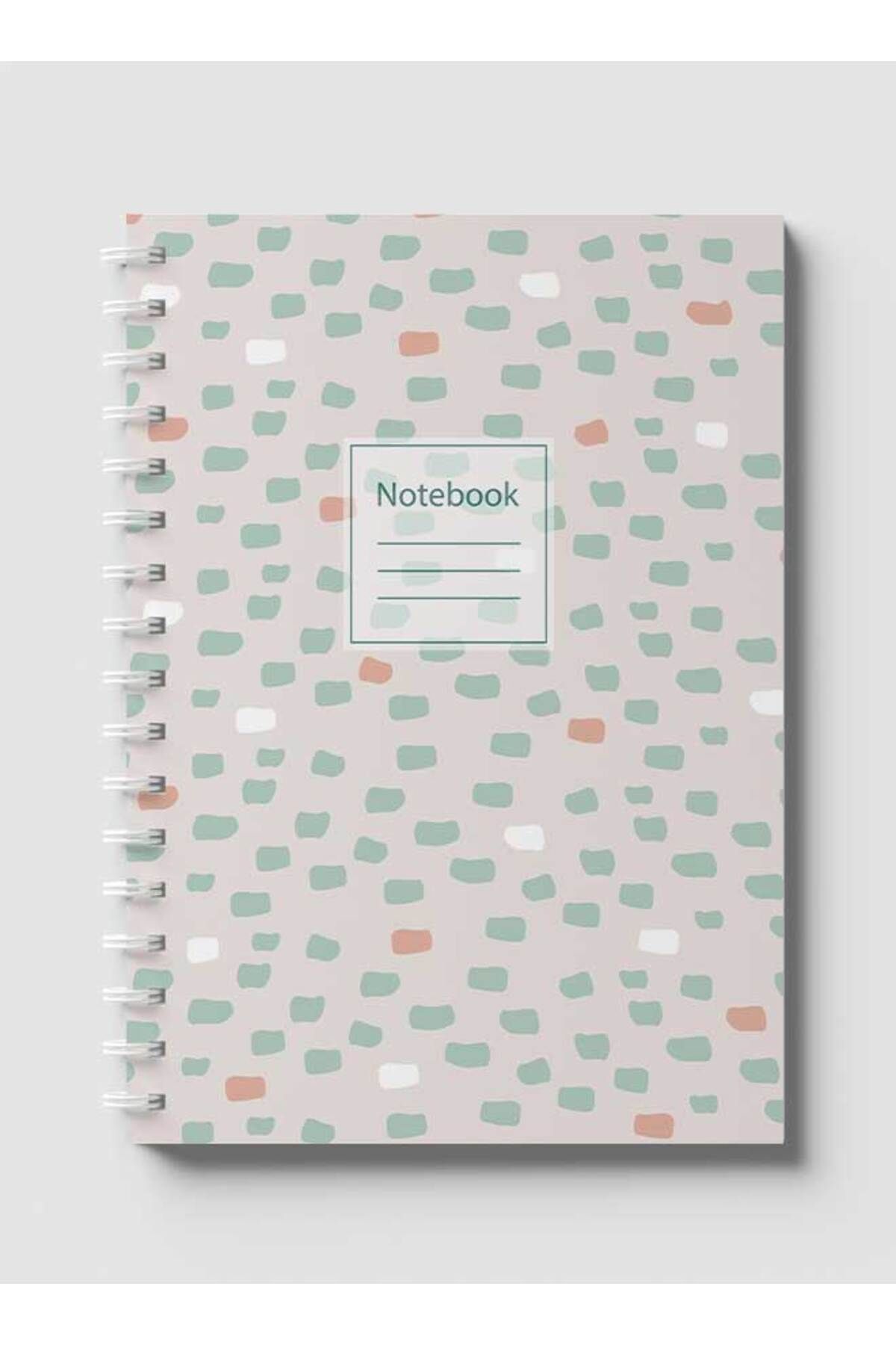 LOWHA-Spiral Notebook with Front and Back Hard Covers Featuring Abstract Shape Design 1