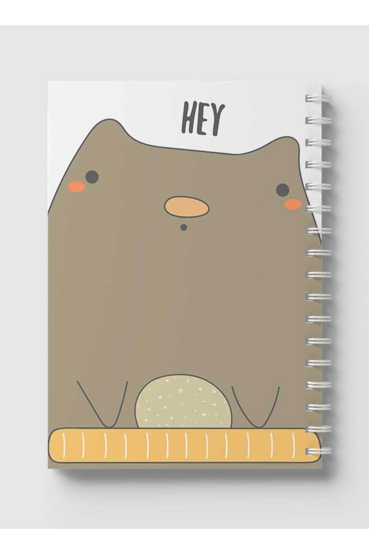 LOWHA-Spiral Notebook with Front and Back Hard Covers Featuring Hey with Animal Drawing Design 5