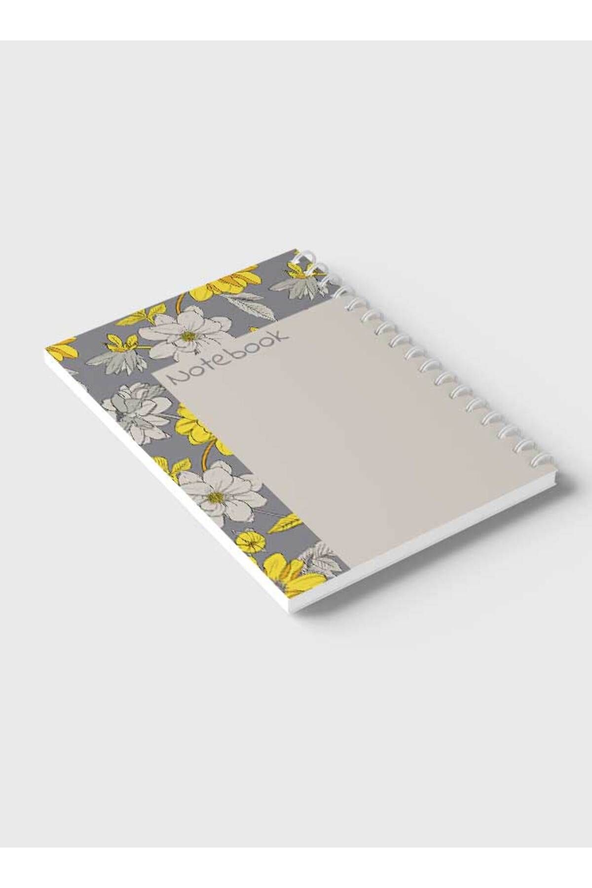 LOWHA-Spiral Notebook with Front and Back Hard Covers Featuring Abstract Floral Vector Design 6