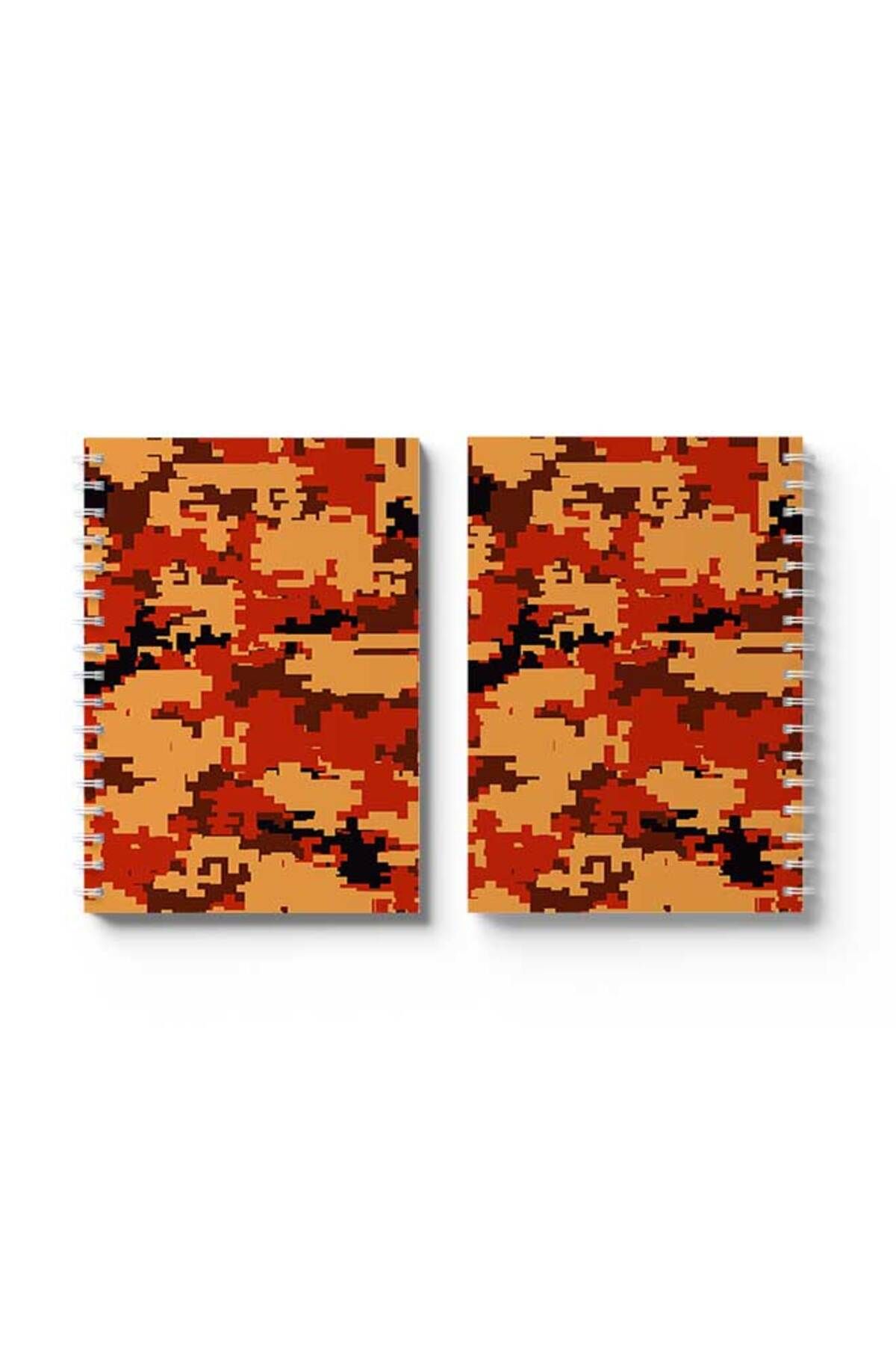 LOWHA-Spiral Notebook with Front and Back Hard Covers Featuring Pixels Design 4