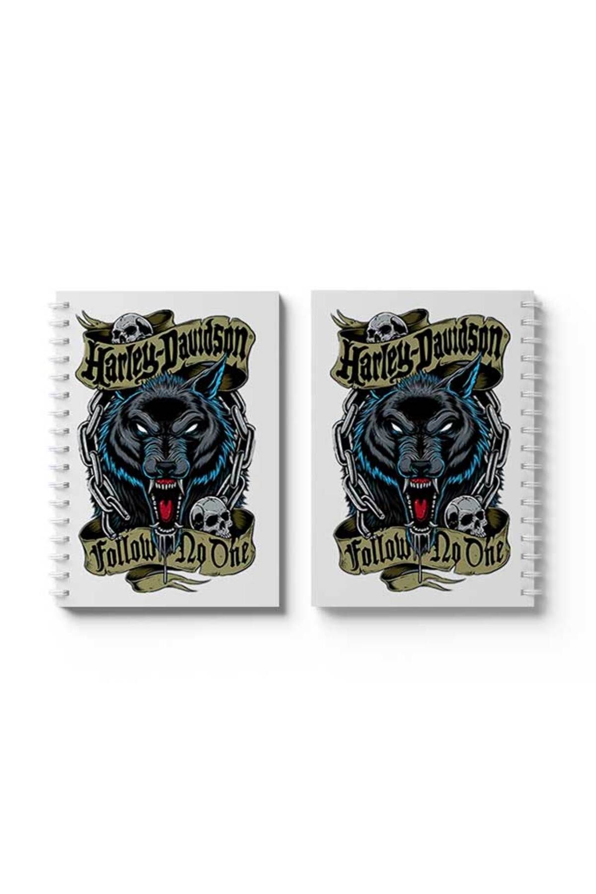 LOWHA-Spiral Notebook with Front and Back Hard Covers Featuring Follow No One Design 4