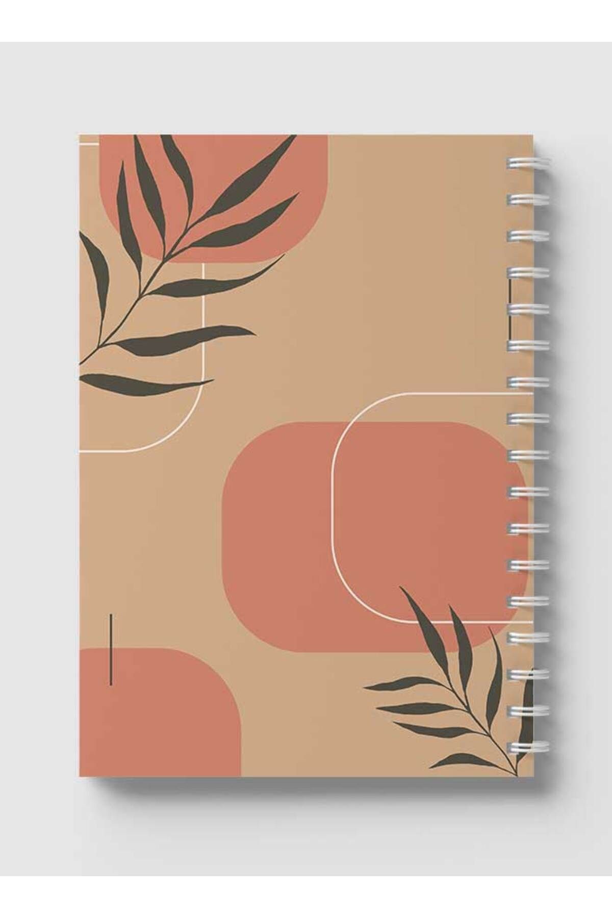 LOWHA-Spiral Notebook with Front and Back Hard Covers Featuring Boho Design 5