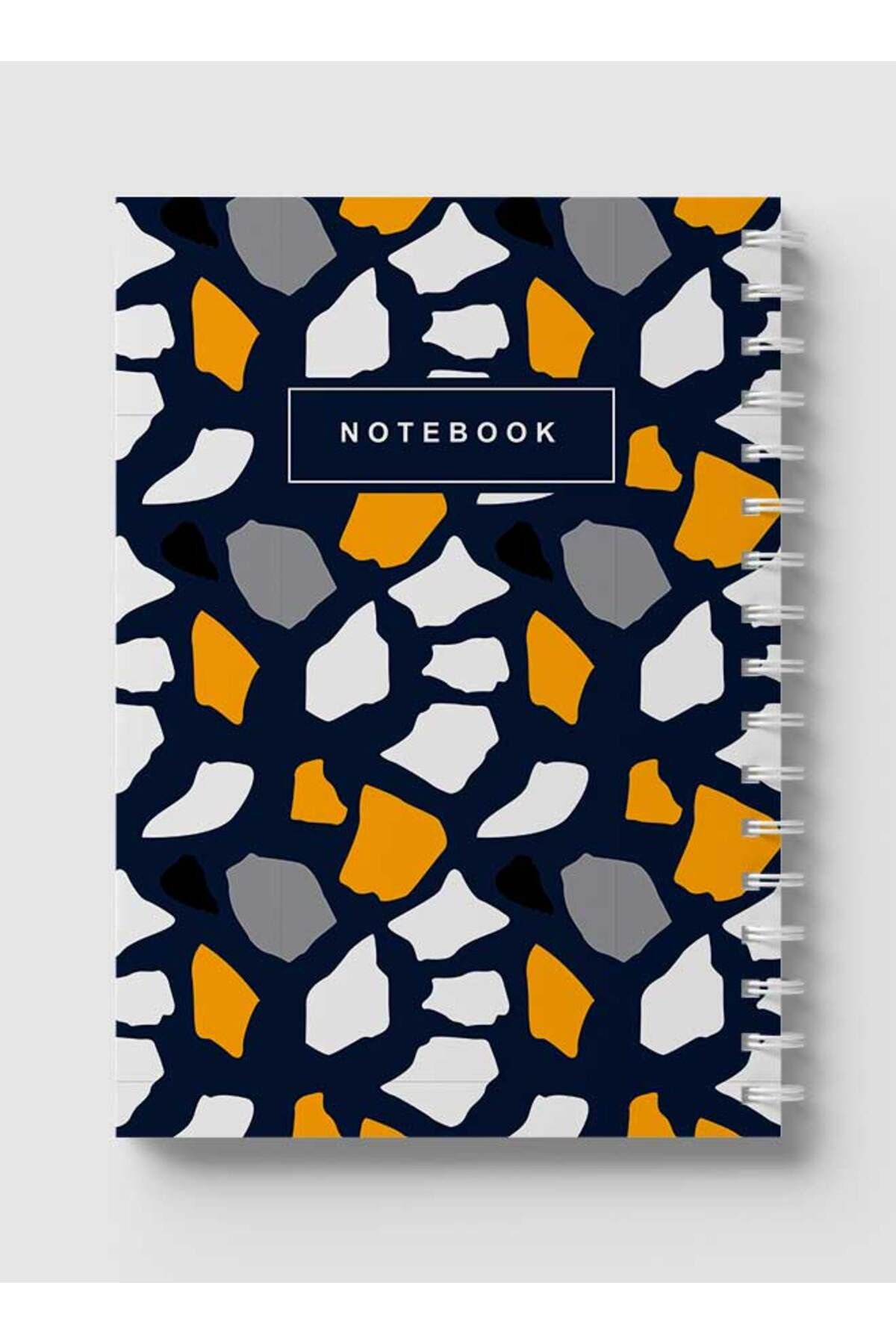 LOWHA-Spiral Notebook with Front and Back Hard Covers Featuring Terrazzo Style Design 5