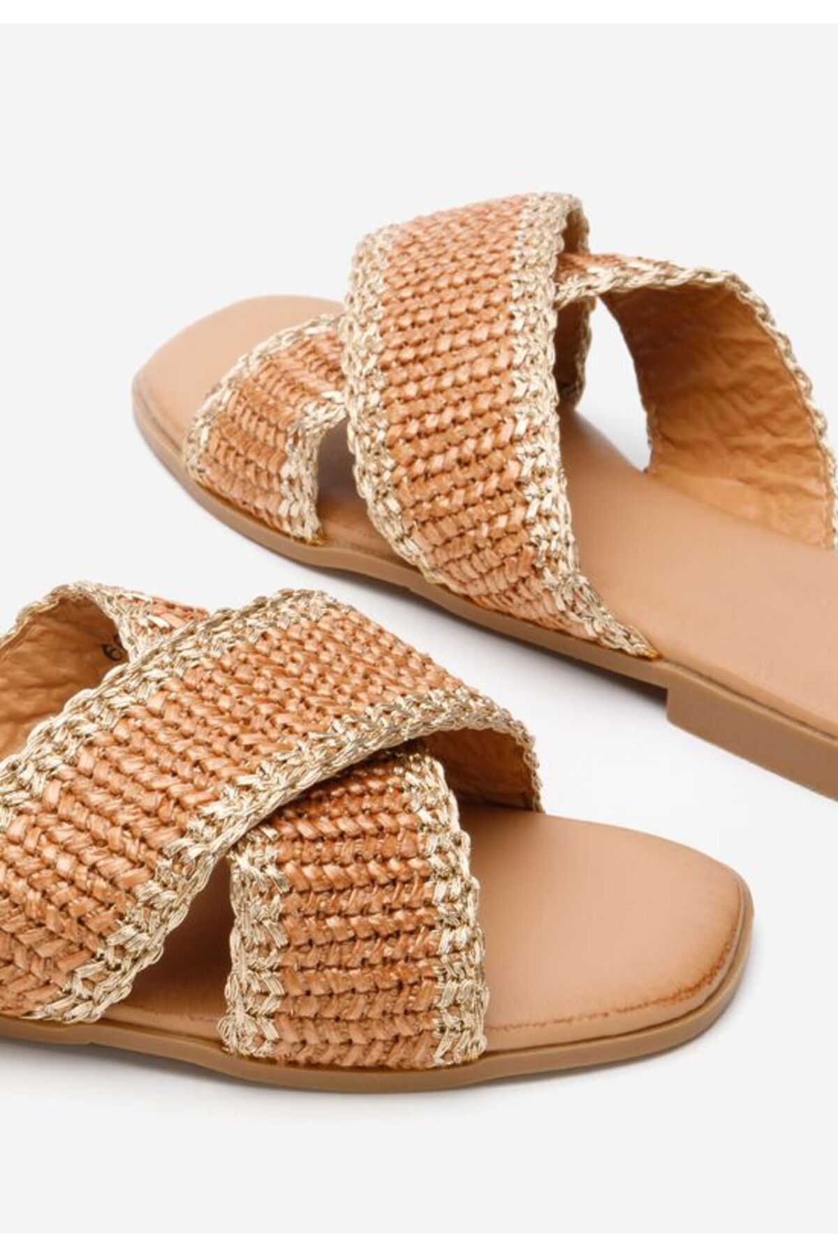 B T Shoes-Jamira camel flat slippers 5