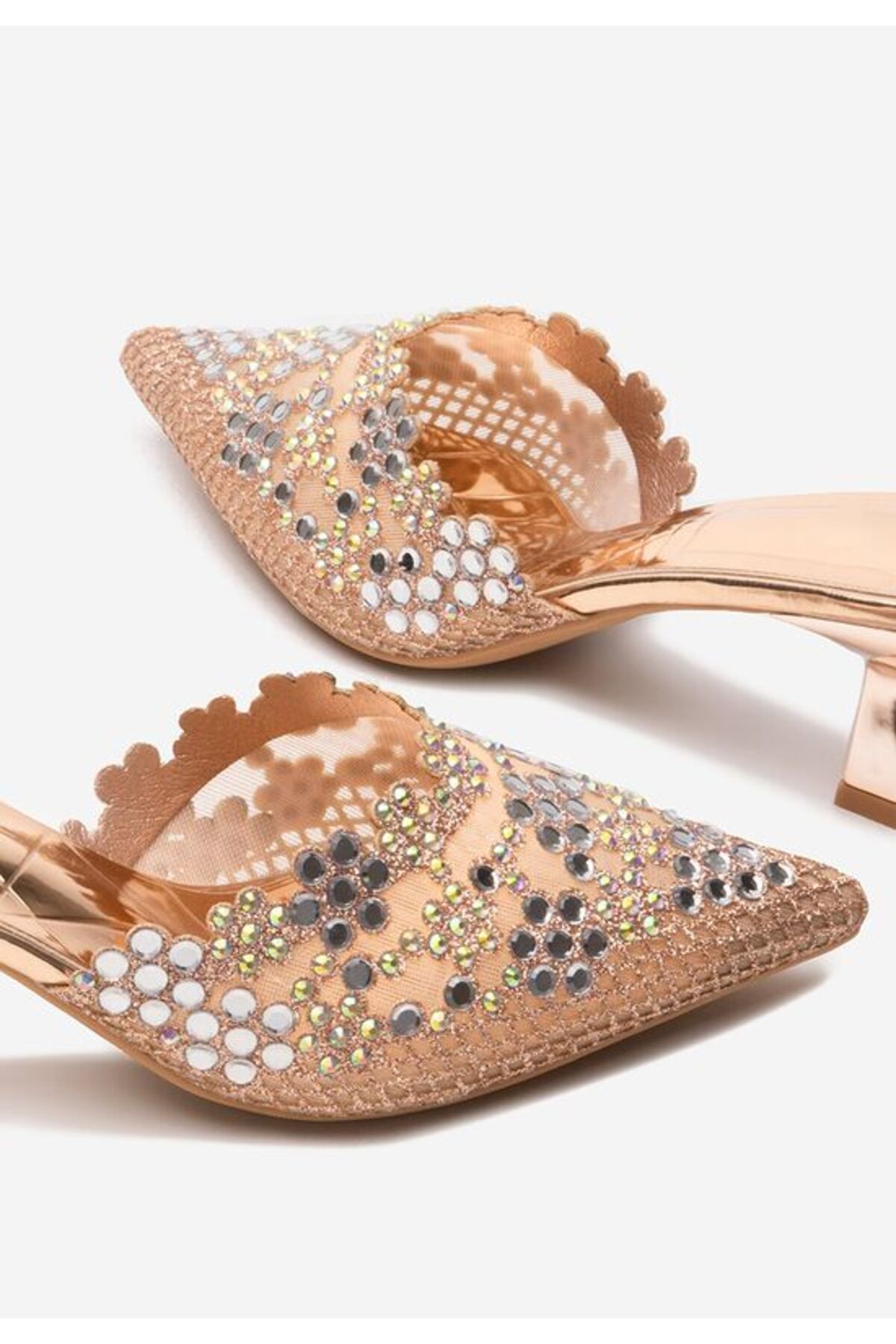 B T Shoes-Papuci cu toc Lanette champagne 5