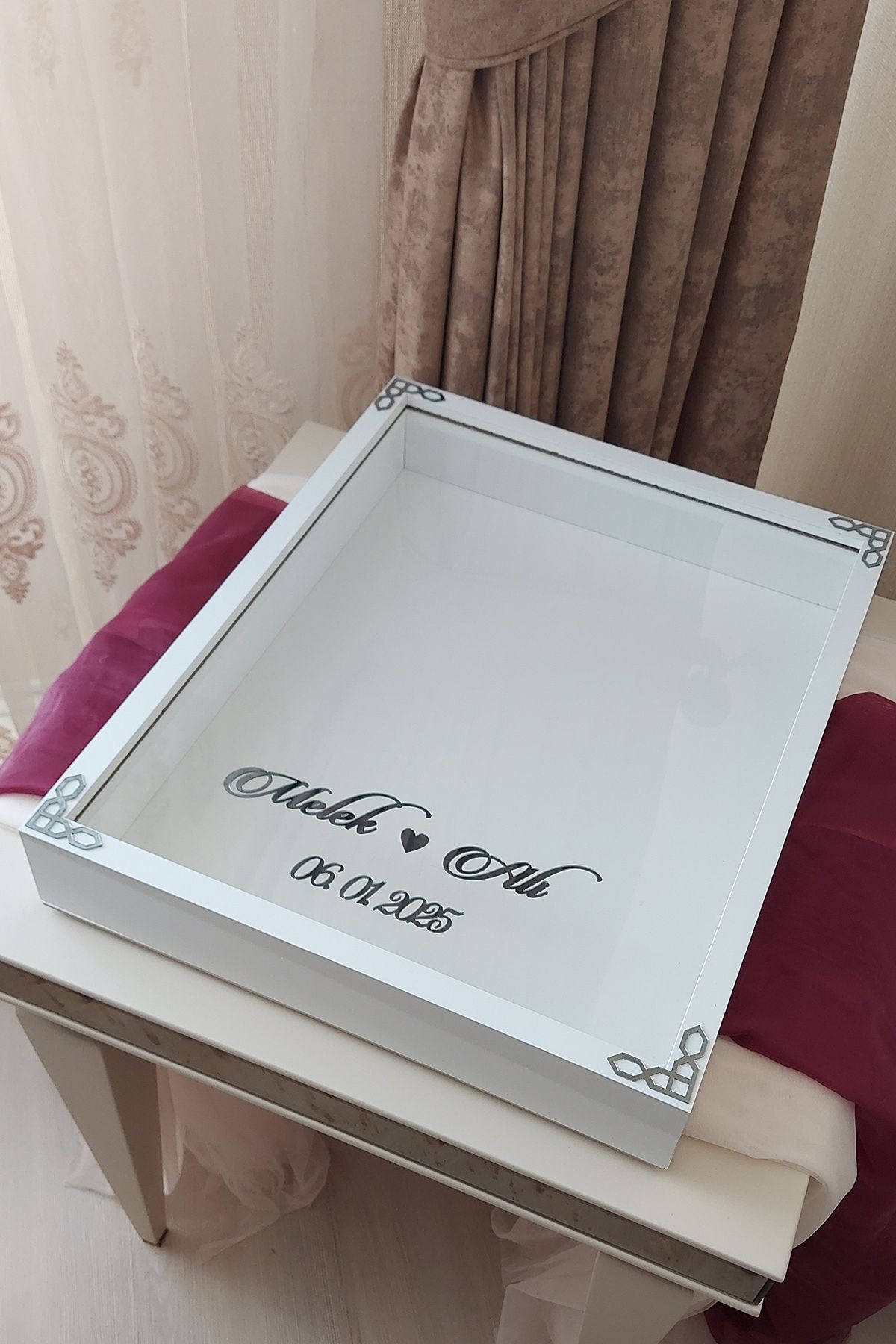 Verda Çerçeve-40X50 cm Rose Memory Frame! Deep Frame Without Leds! Rose Memory Frame - for Bridal Bouquets 1