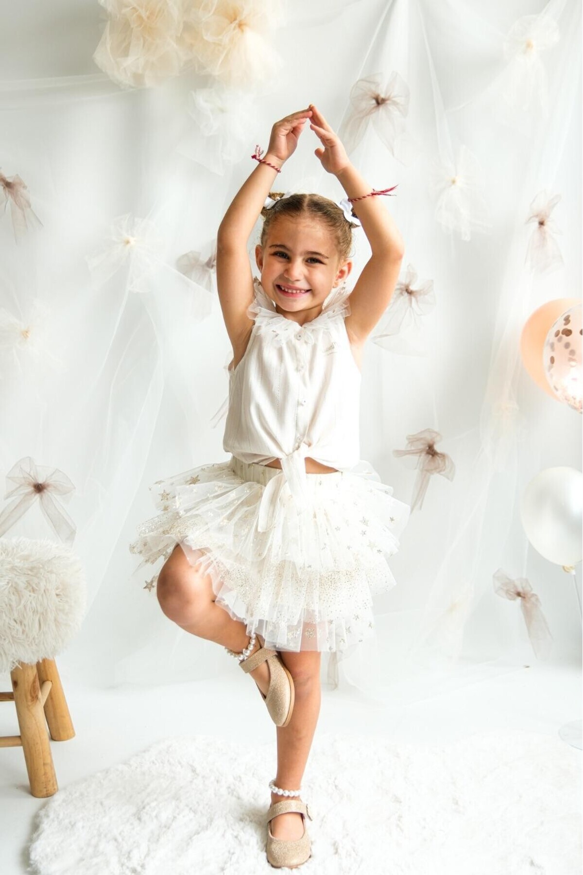 PİTABABY-Bella Glitter Tutu Skirt and Shirt Set 4