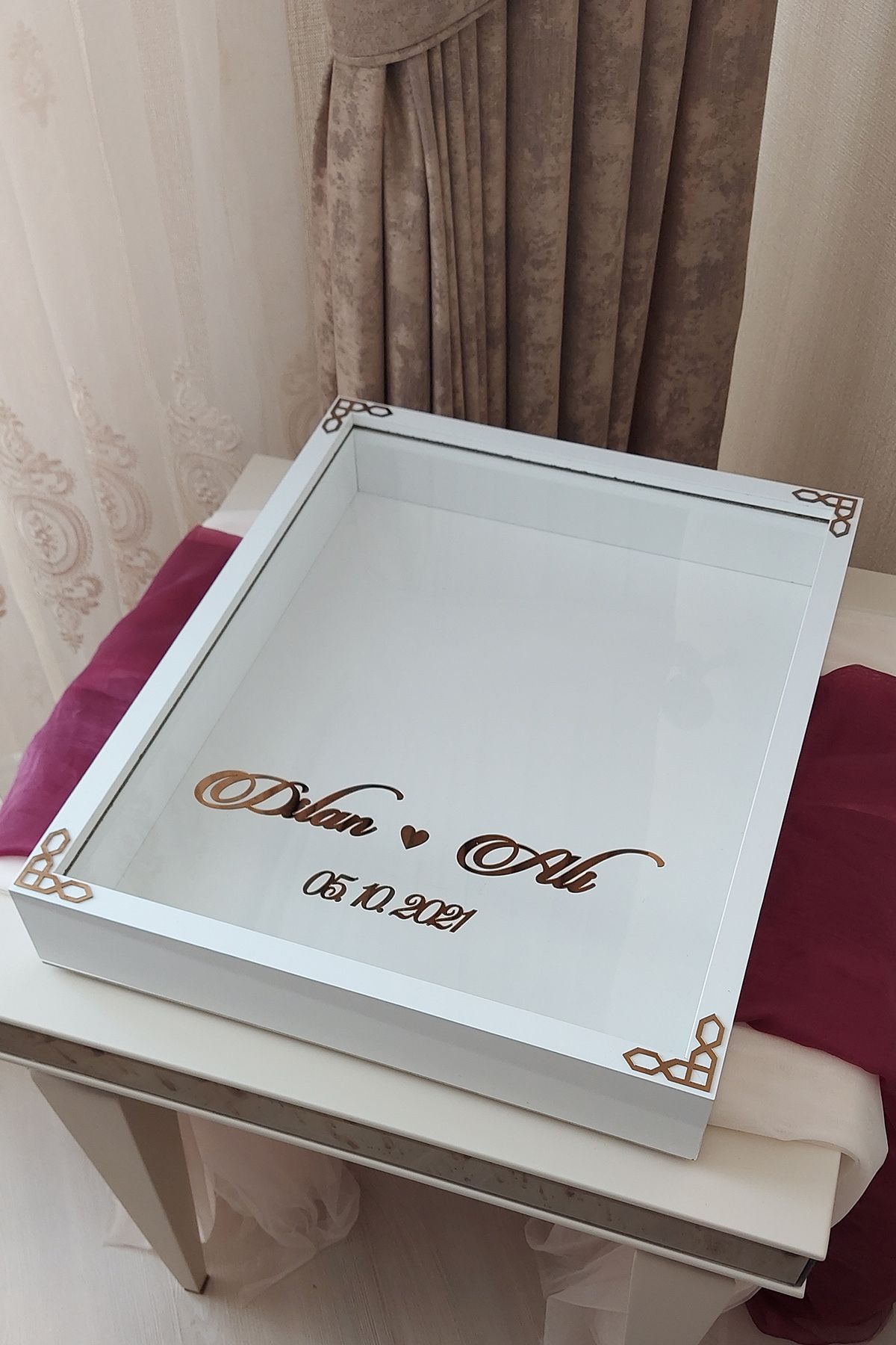 Verda Çerçeve-40X50 cm Rose Memory Frame! Deep Frame Without Leds! Rose Memory Frame - for Bridal Bouquets 2