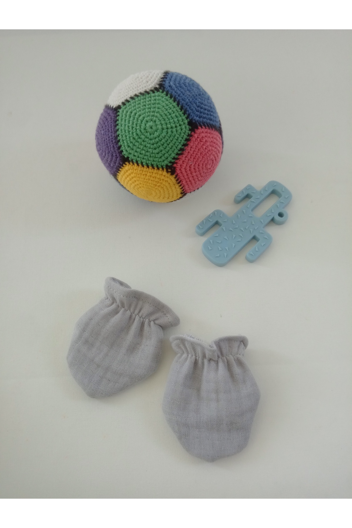 Wenaris Yenidoğan 2'lı Eldiven & Kız Erkek Bebek Eldiven %100 Pamuk Müslin Kumaş fotoğrafı 2 (önizleme)