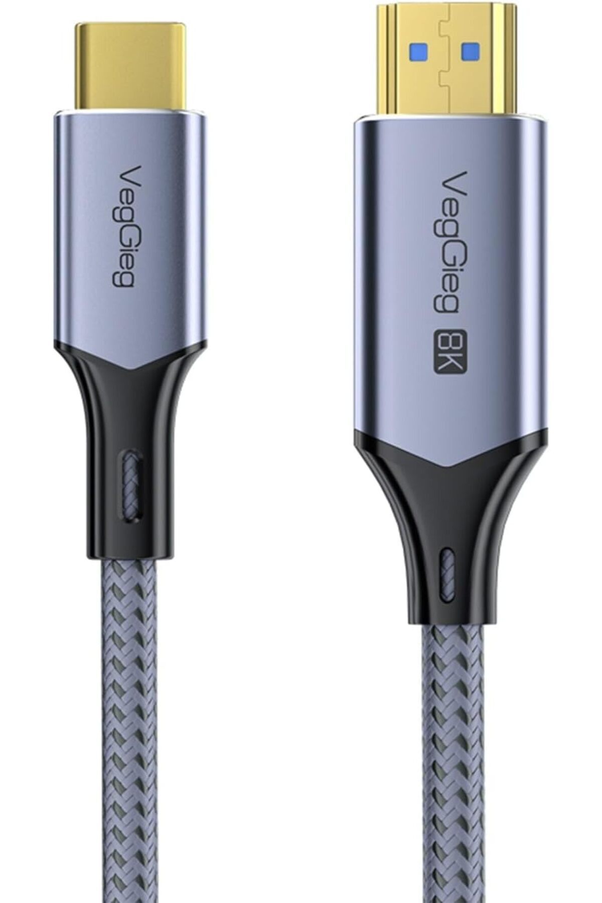 STOREMAX buyglint Type-C to HDMI Kablo 8K 60Hz 4K 240Hz HDR 3D 48Gbps Örgülü USB-C to HDMI Kablo 2 Metre flas