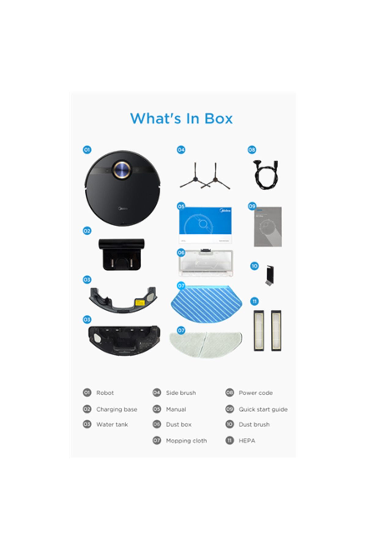 Homidea-Midea | Aspirator robot | M7 pro | Uscare | Timp de funcționare (max) 180 min | Litiu-ion 10