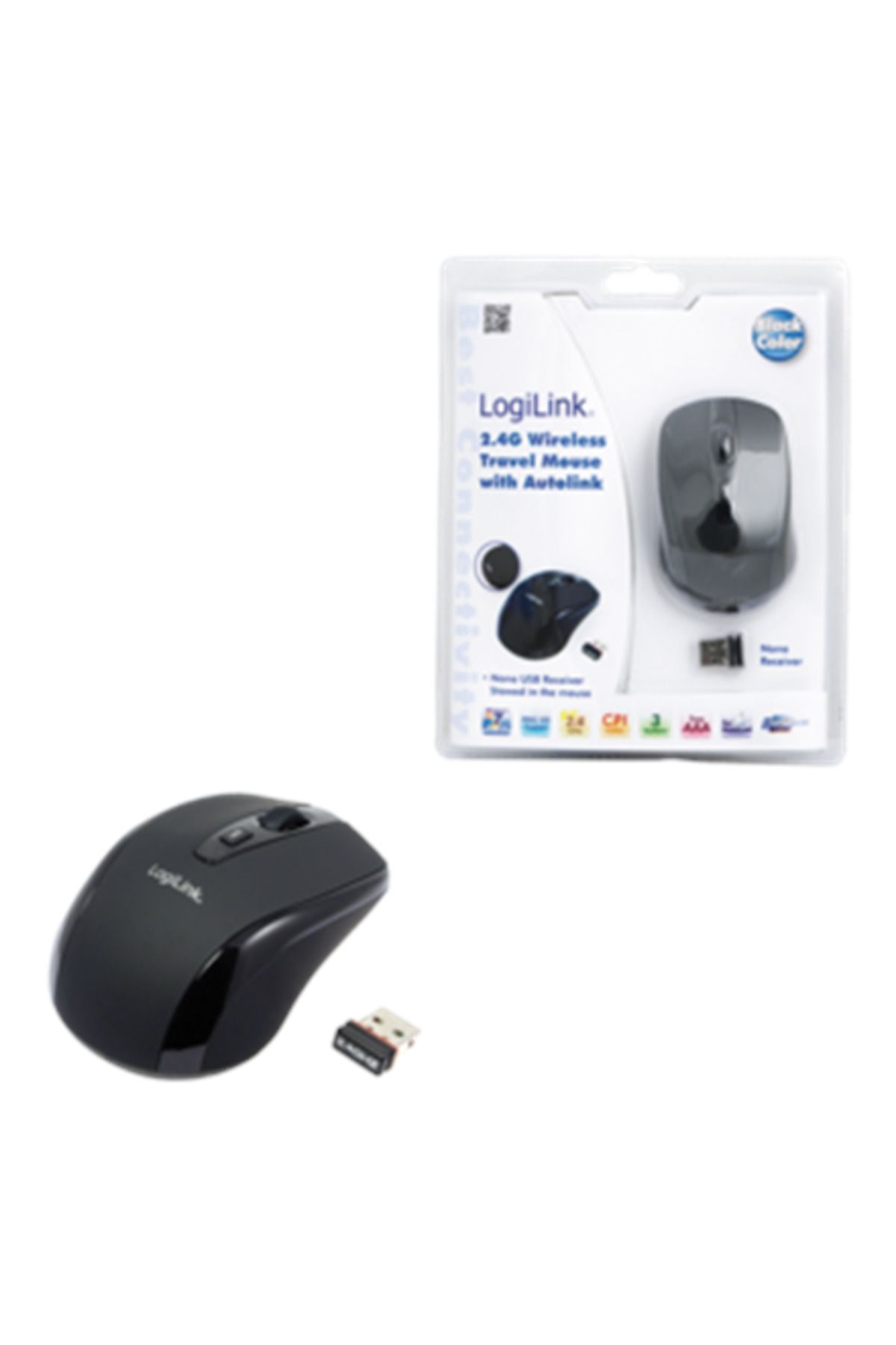LogiLink-| Maus optisch Funk 2.4 GHz | 2.4GH bezprzewodowa mini mysz z autolink | bezprzewodowa 4