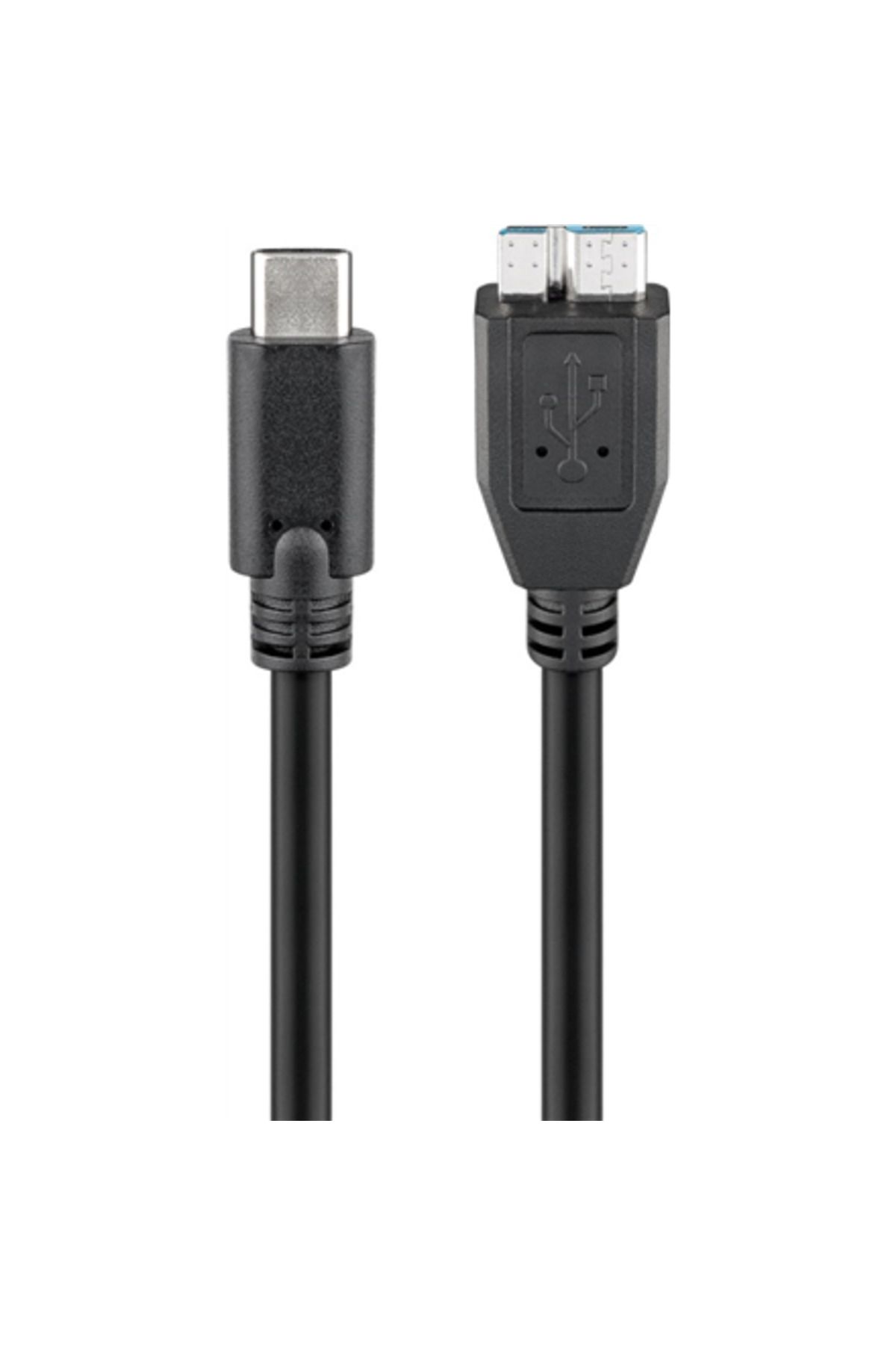 goobay-| Kabel USB-C | Męski | 24-pinowy USB-C | Męski | 9-pinowy Micro-USB Typ B | 0,6 m 1