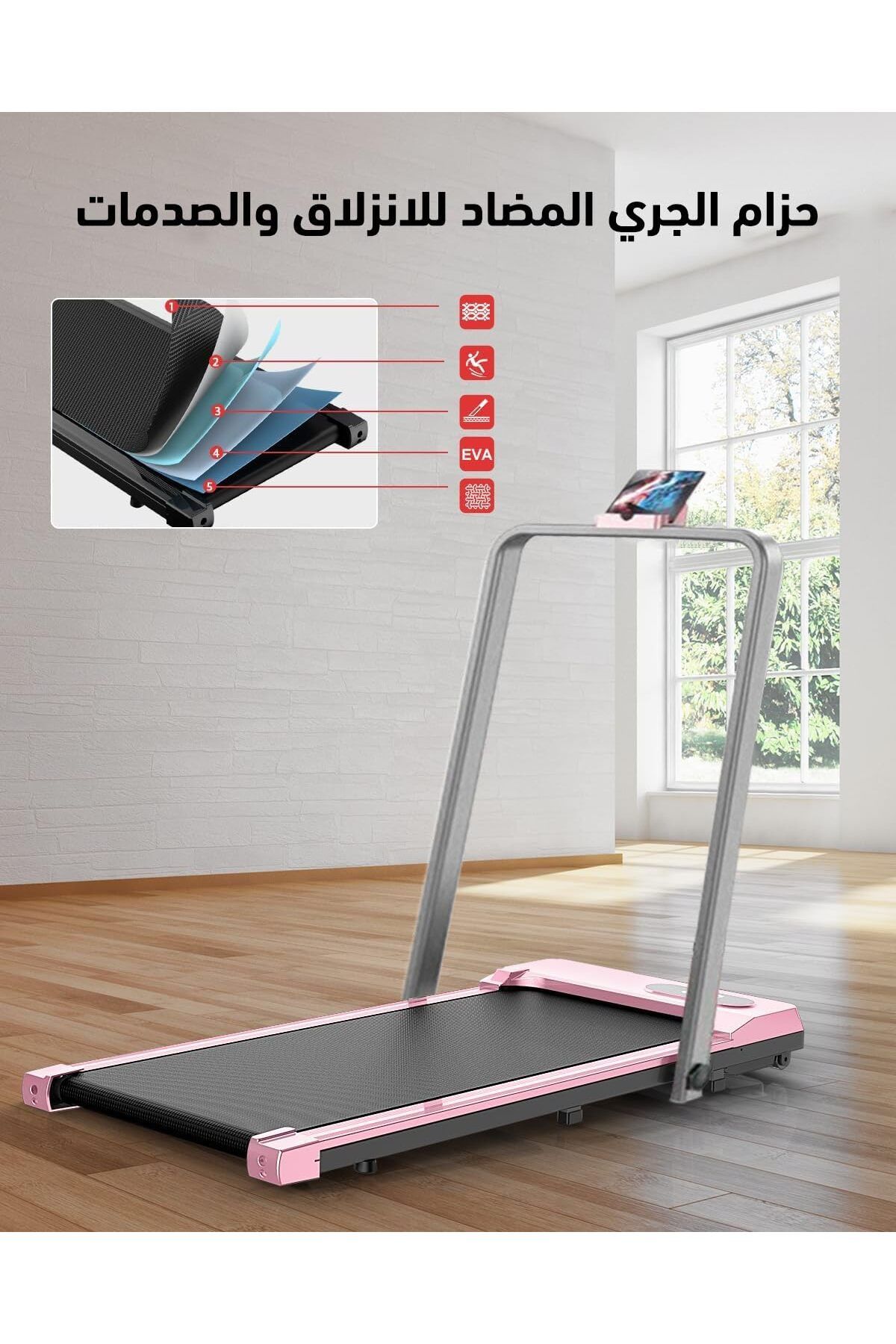 ETG-Foldable Treadmill, Smart Walking Running Machine, with 2.0HP Electric Treadmill 7