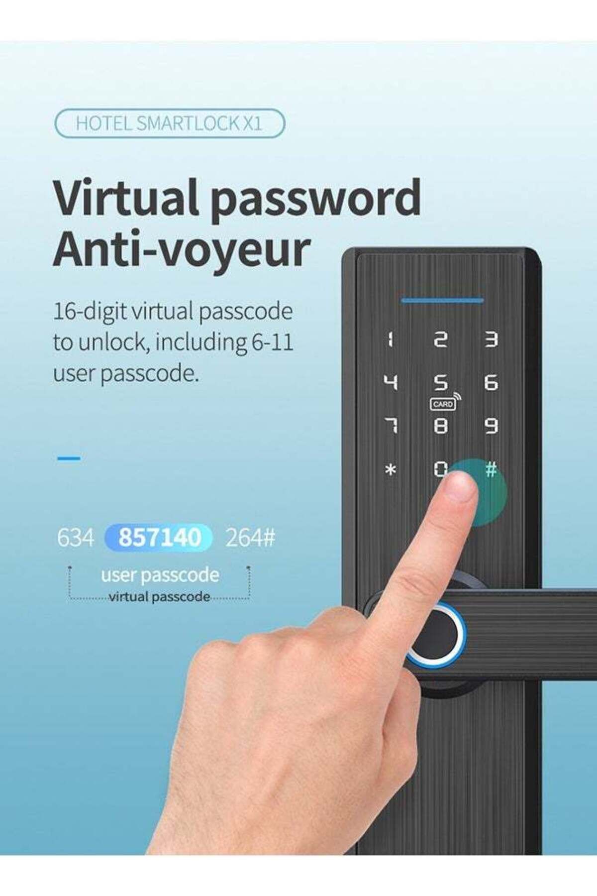 Saharaz-5 IN 1 Double Bolt Smart Door Lock,SupportSmart Home System,With Fingerprint and Code,for Home 7