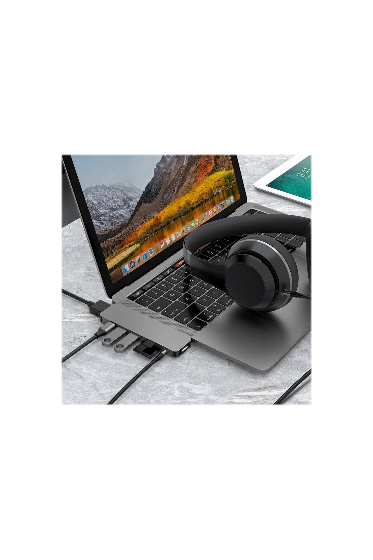 3DHyperStudio-Hyper HyperDrive USB-C 7-in-1 Laptop Form-Fit Hub - Space Grey 8