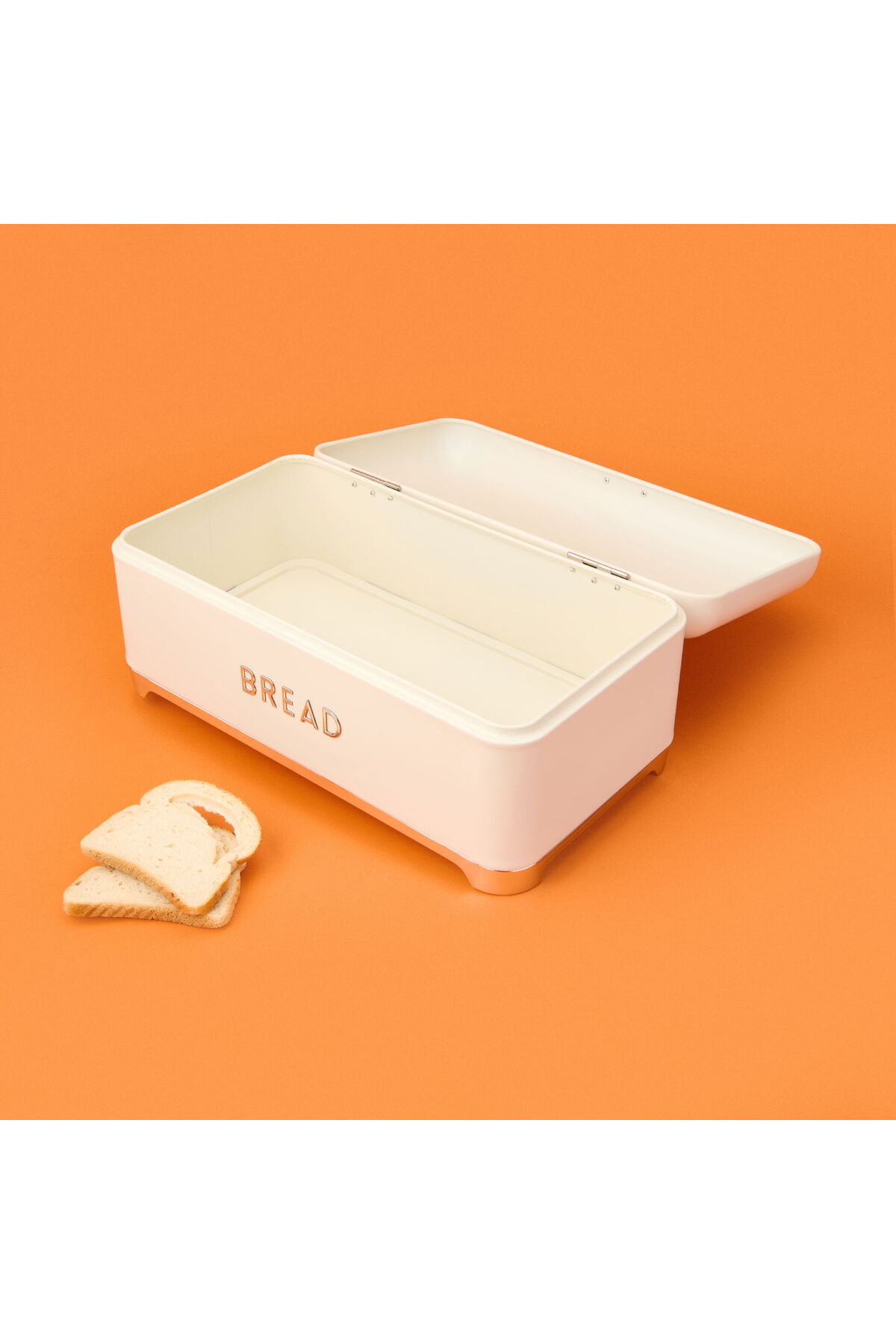 MATMEL-Galvanized Bread Box - Cream - 10 Lt 3