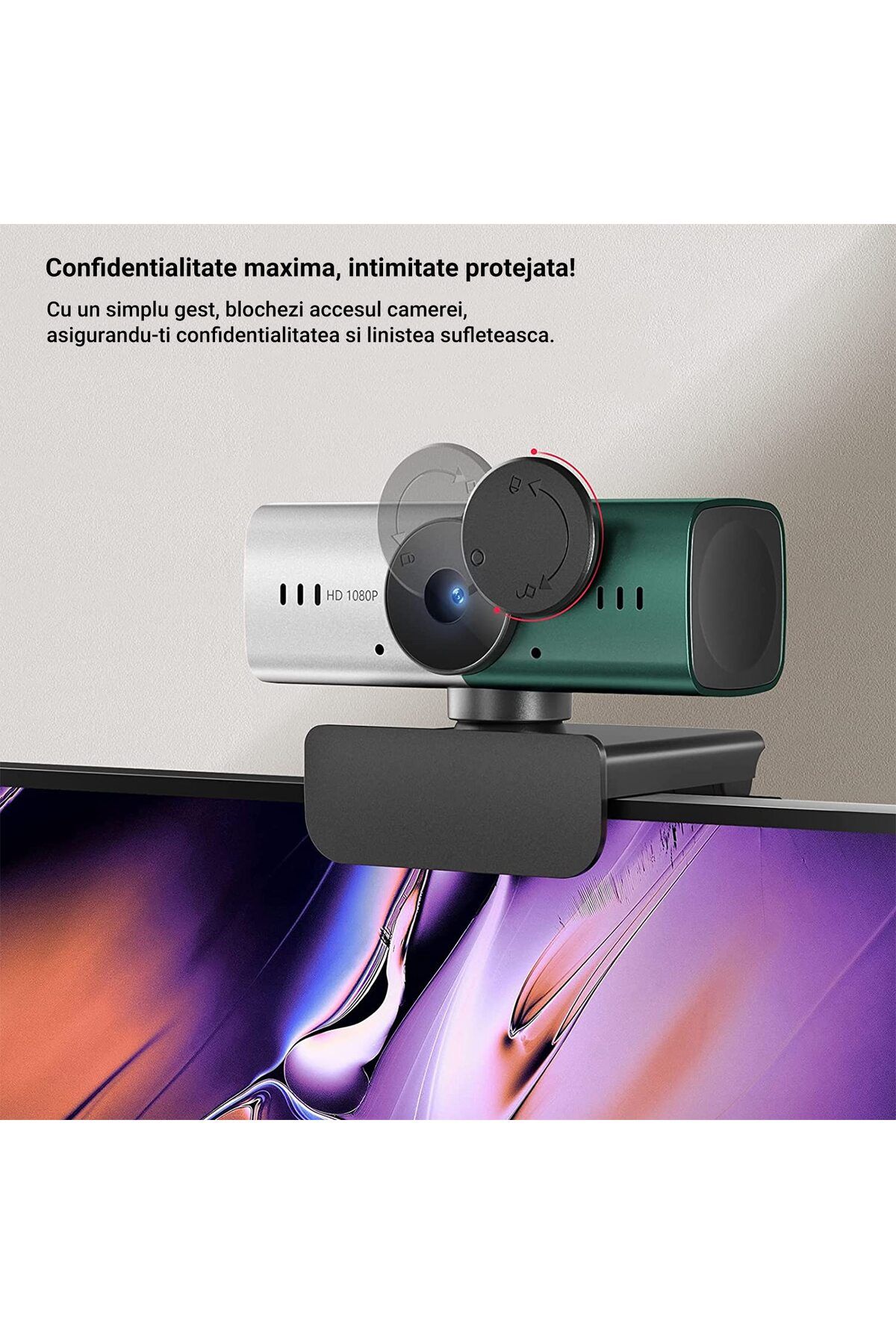 WowStep-Camera Web, 1080p 30fps, Auto-Focus, 360 Grade, Microfon Reducere Zgomot, USB, Trepied 5