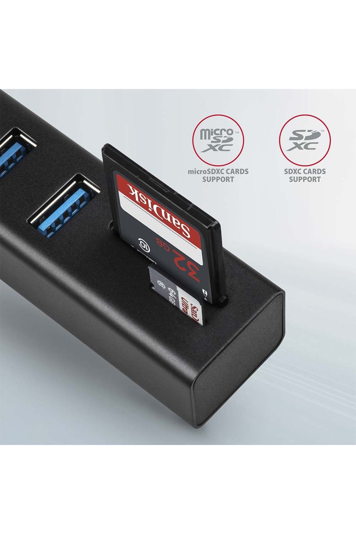 Axagon-SuperSpeed USB-A Hub and Card Reader | HMA-CR3A 3
