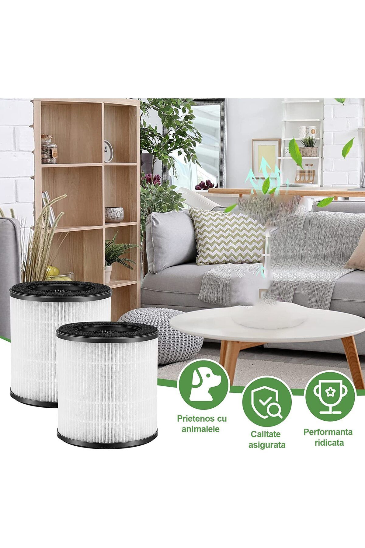 WowStep-Filtru HEPA pentru purificator, model B-D0L2, Carbon activ, Filtrare pana la 0.3 Microni 4