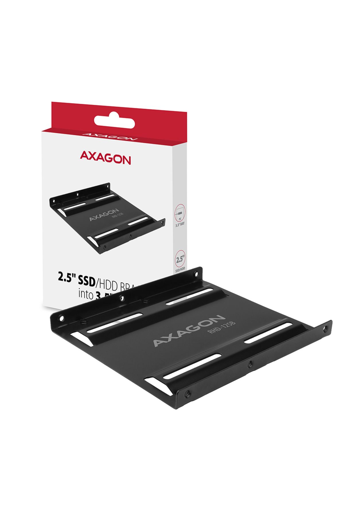 Axagon-Metal frame for mounting one 2.5" disk into one 3.5" position | RHD-125B 9