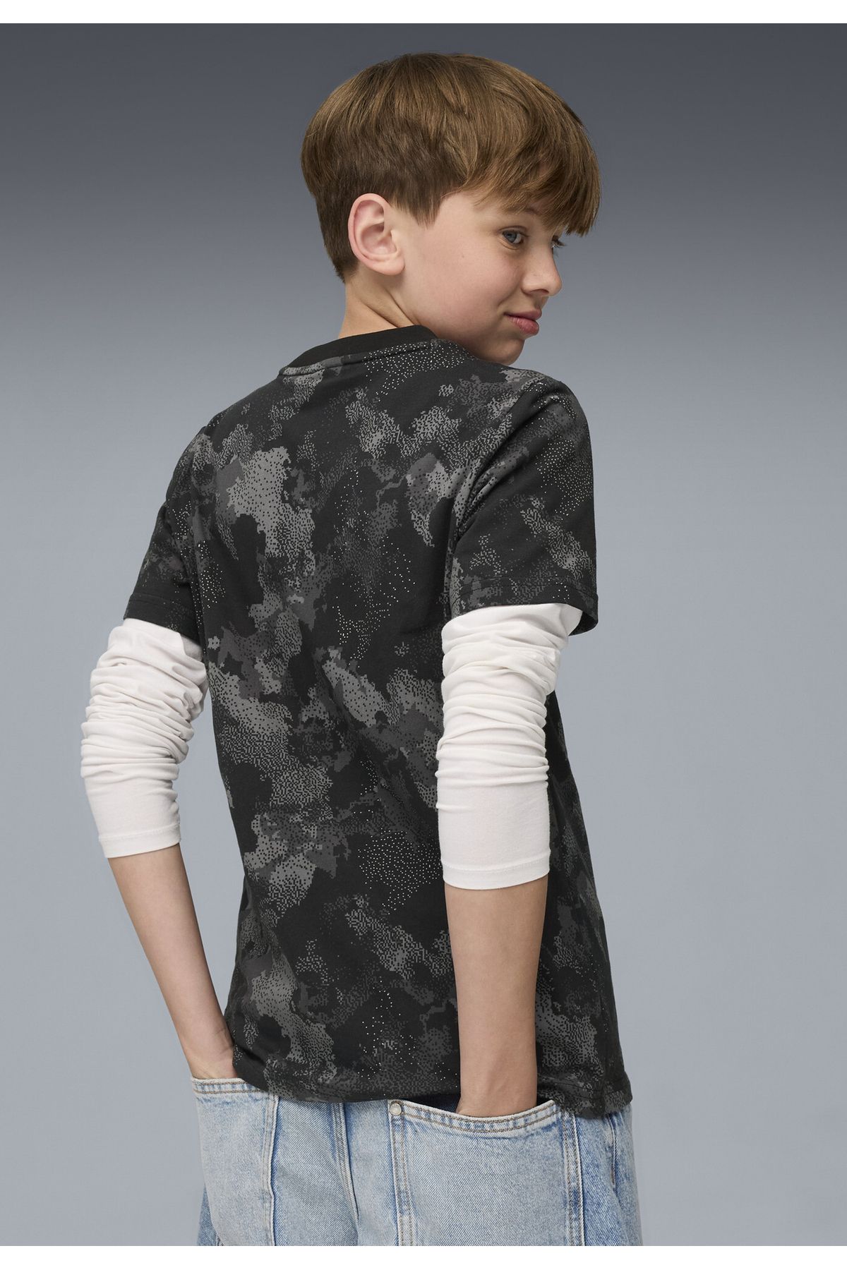 Puma-Essentials Camo All-Over Print Tee Youth 4